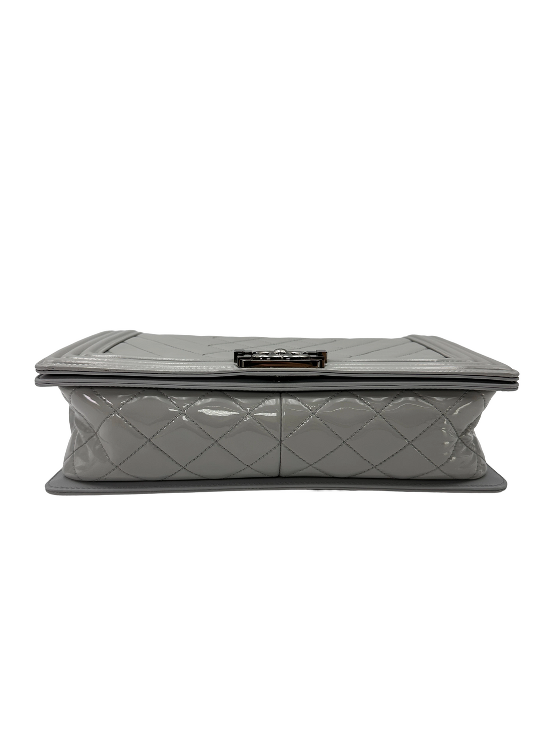 Chanel LeBoy Grey Quilted Patent Leather Flap Bag(19***57) CC2601