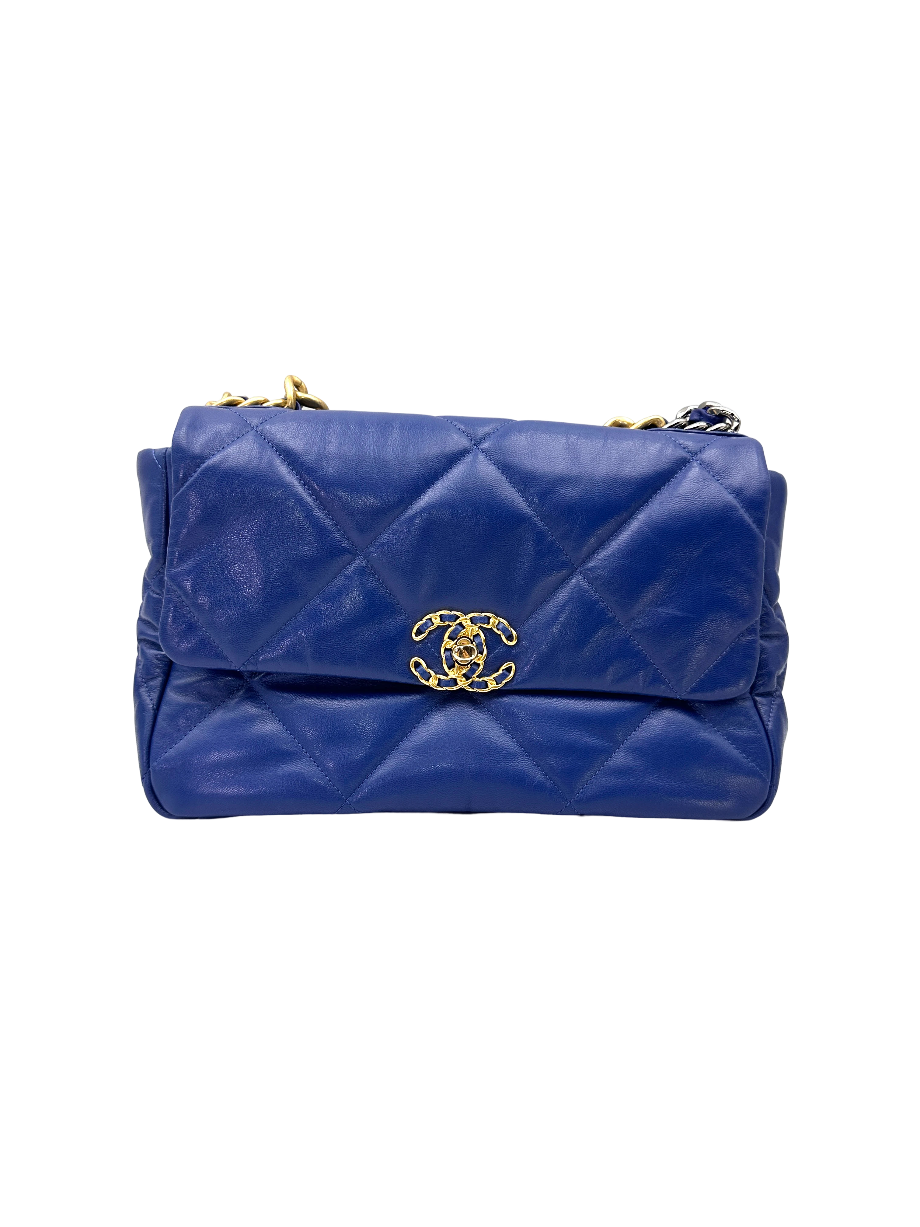 Chanel 19Bag Blue Quilted Leather Shoulder Bag(29***21) CC2580