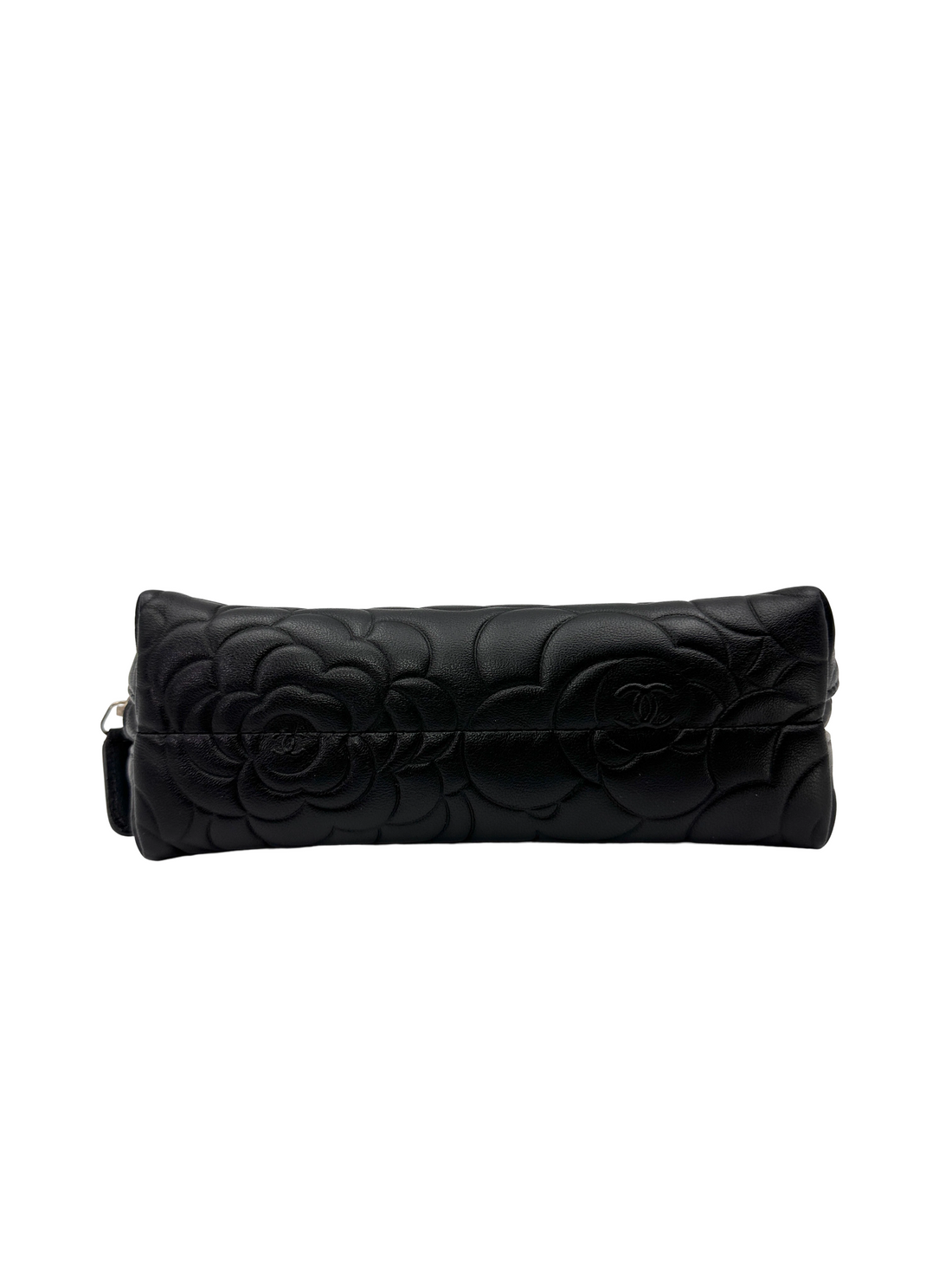 Chanel Black Camellia Embossed Leather Pouch(16***24) CC2583