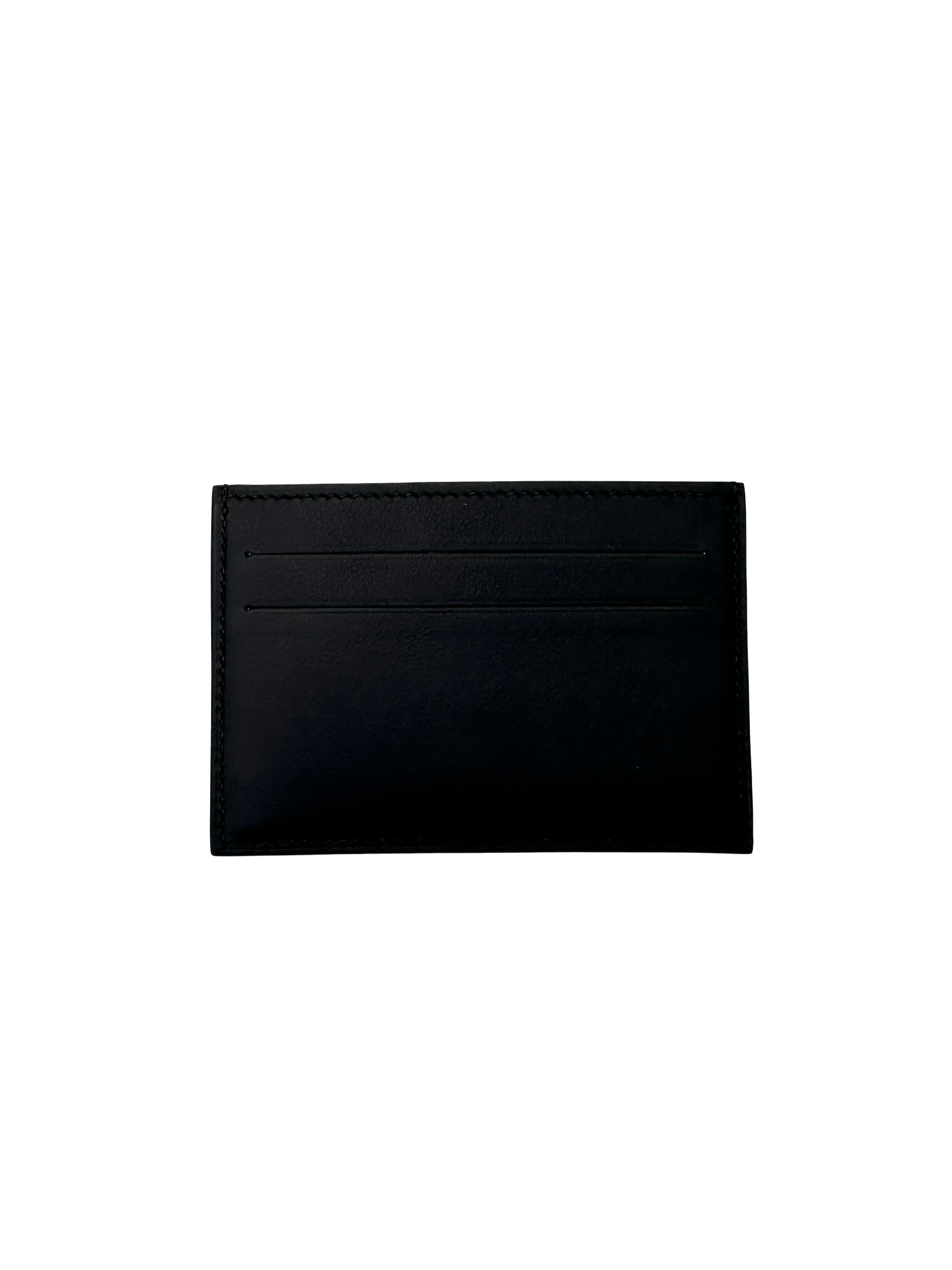 Hermes Citizen Twill Black Leather Card Holder HR188