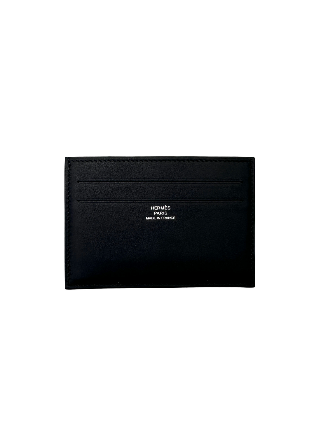 Hermes Citizen Twill Black Leather Card Holder HR188