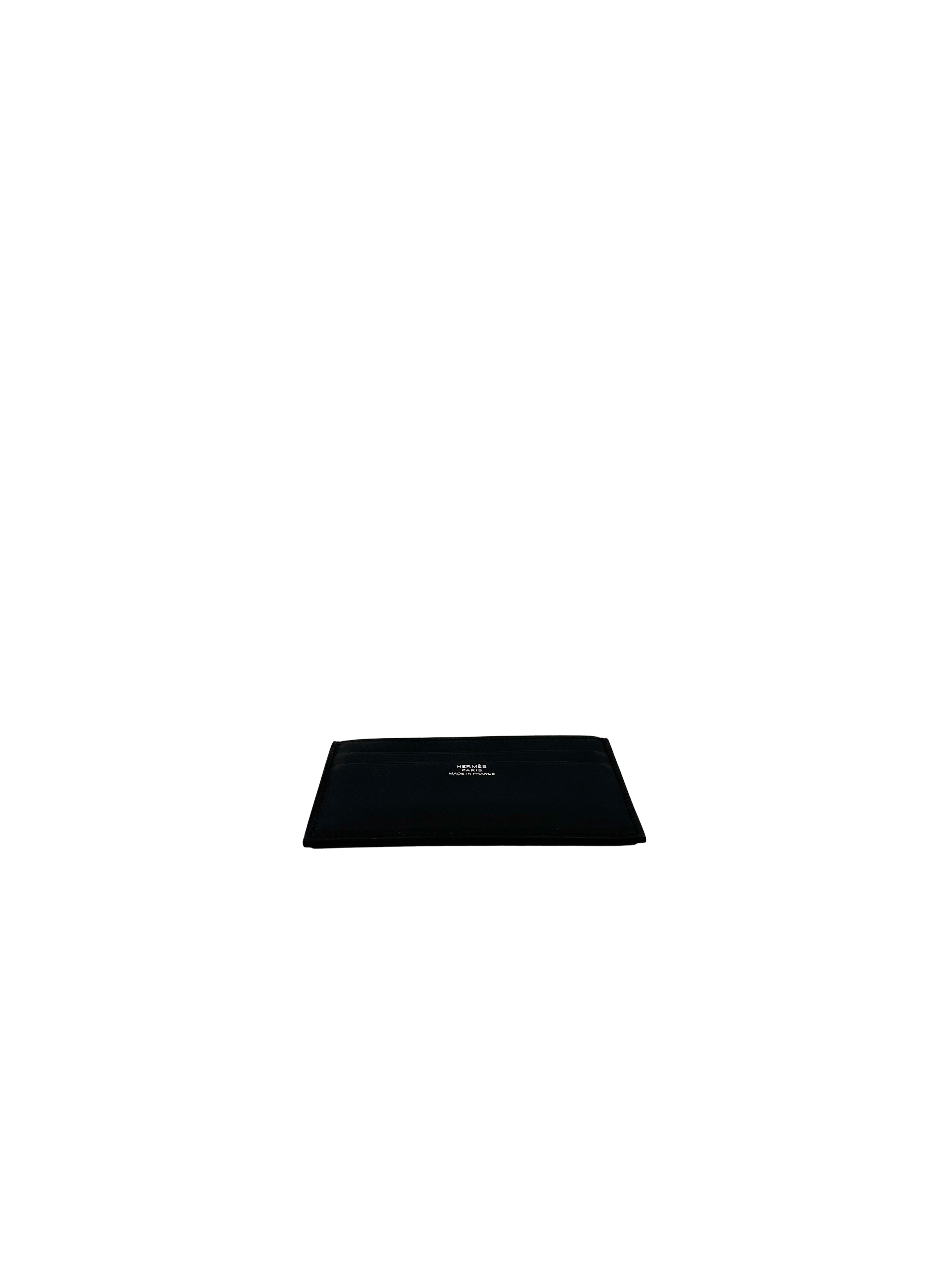 Hermes Citizen Twill Black Leather Card Holder HR188