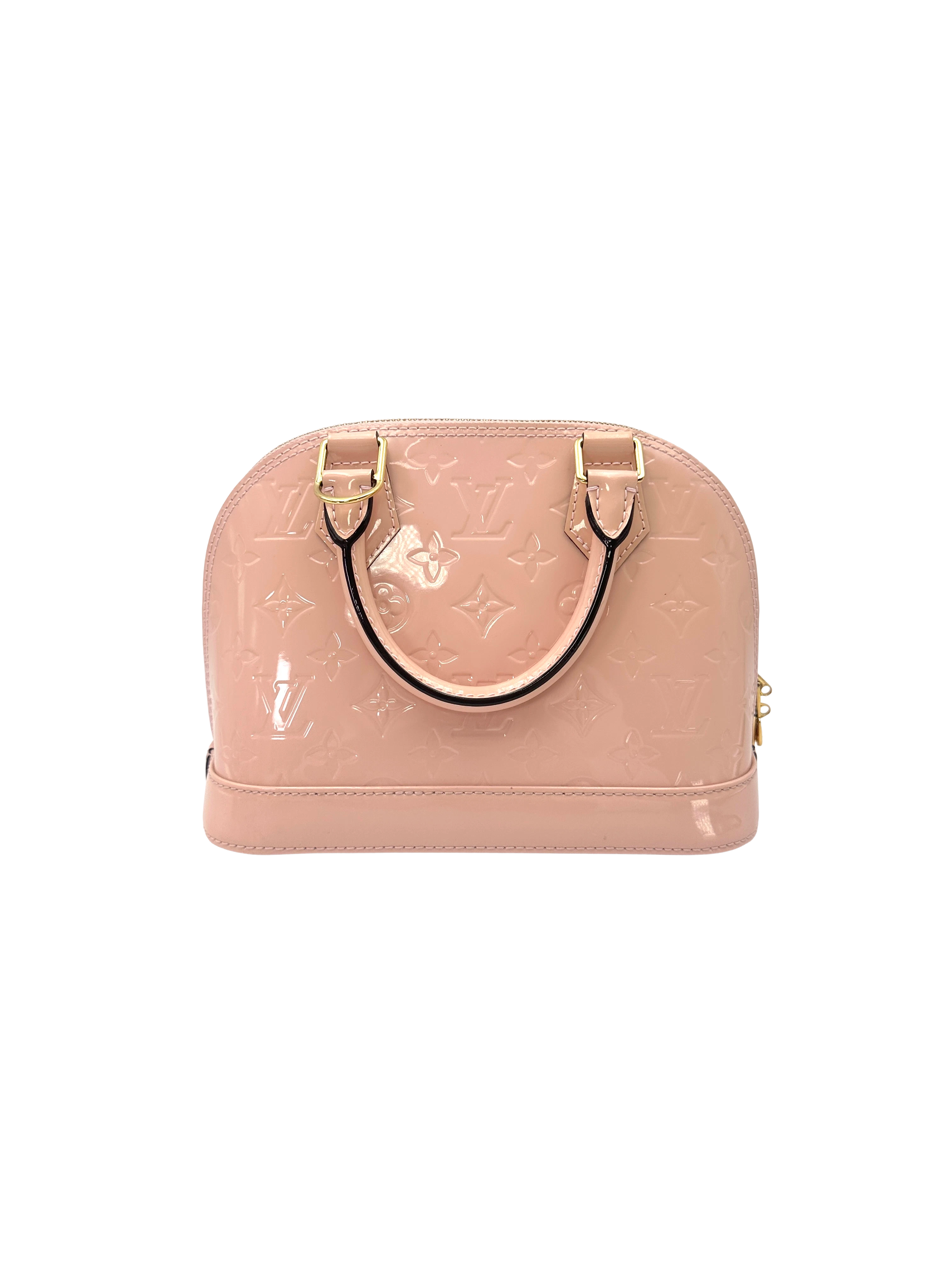 Louis Vuitton Alma Pink Patent Leather Handle Bag LV3378