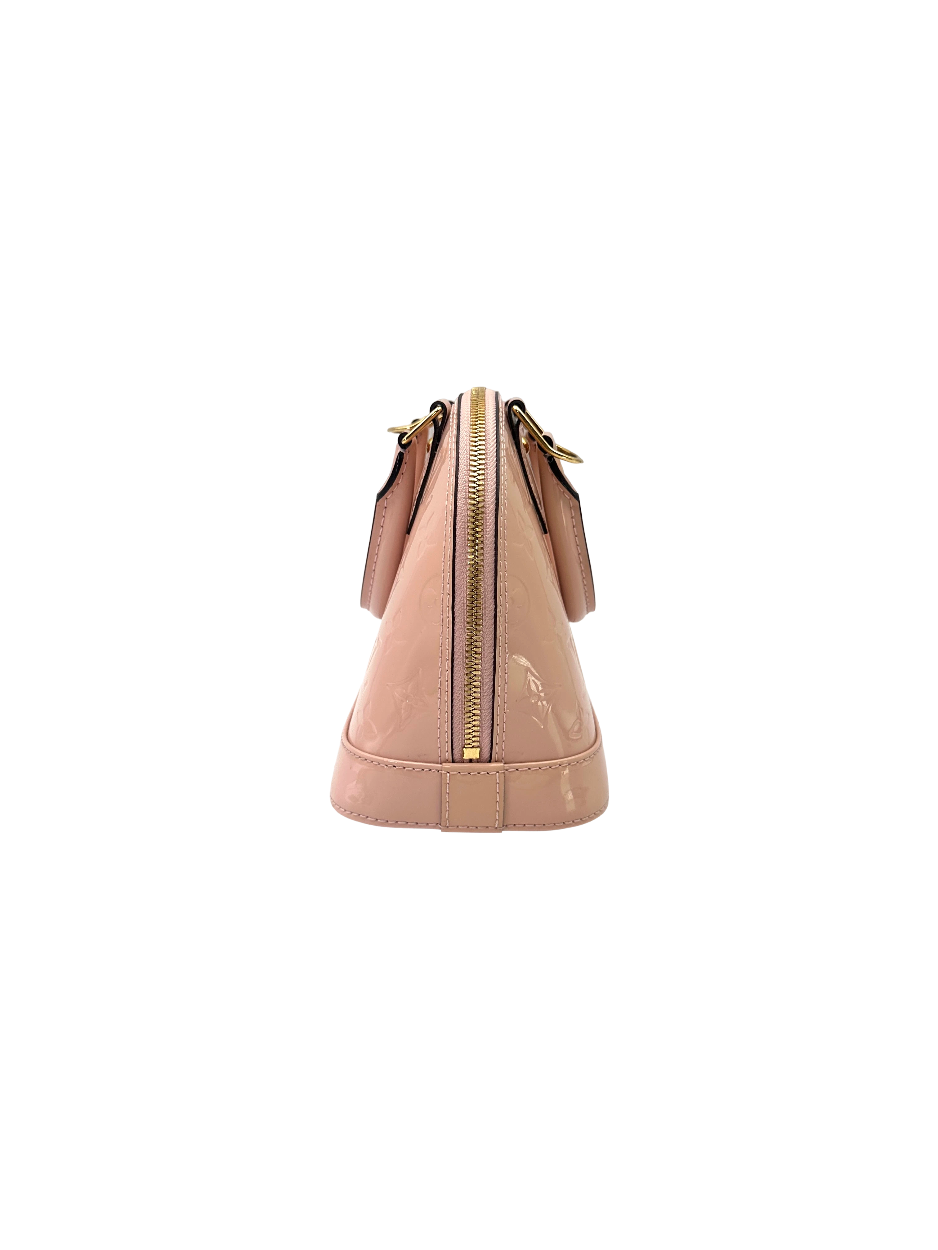Louis Vuitton Alma Pink Patent Leather Handle Bag LV3378