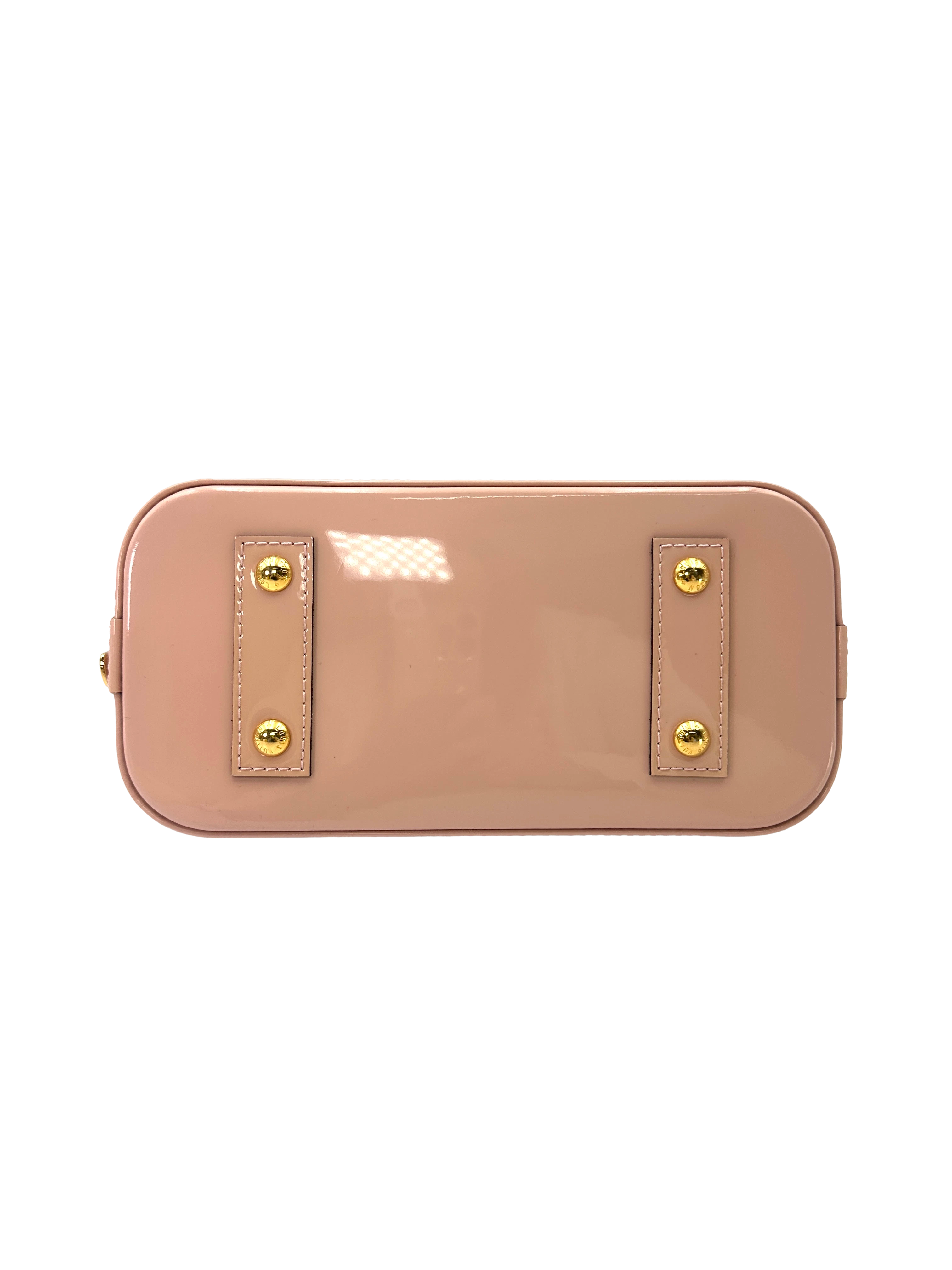 Louis Vuitton Alma Pink Patent Leather Handle Bag LV3378