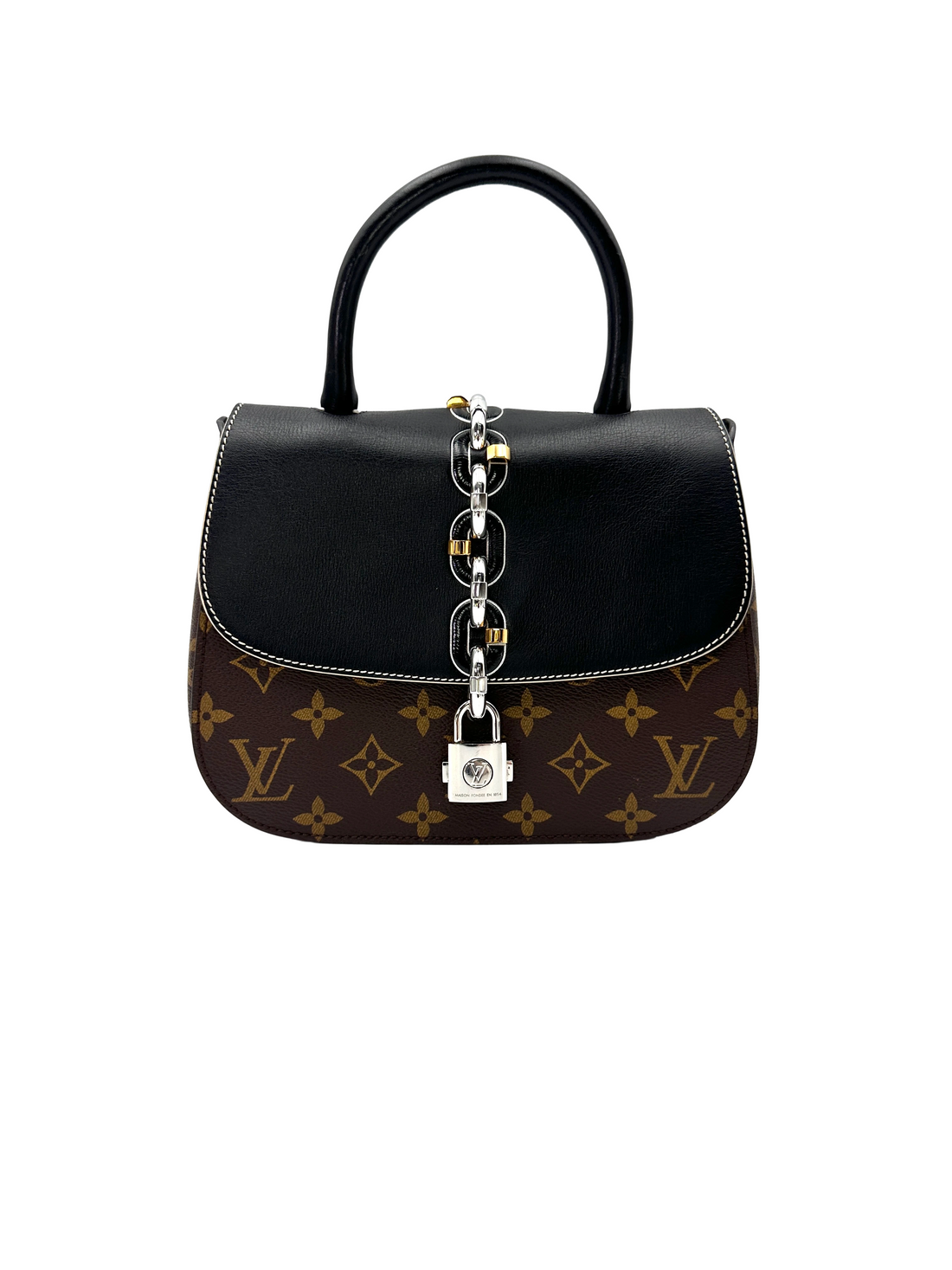 Louis Vuitton Chain-It Monogram Canvas & Black Leather Handle Bag LV3348