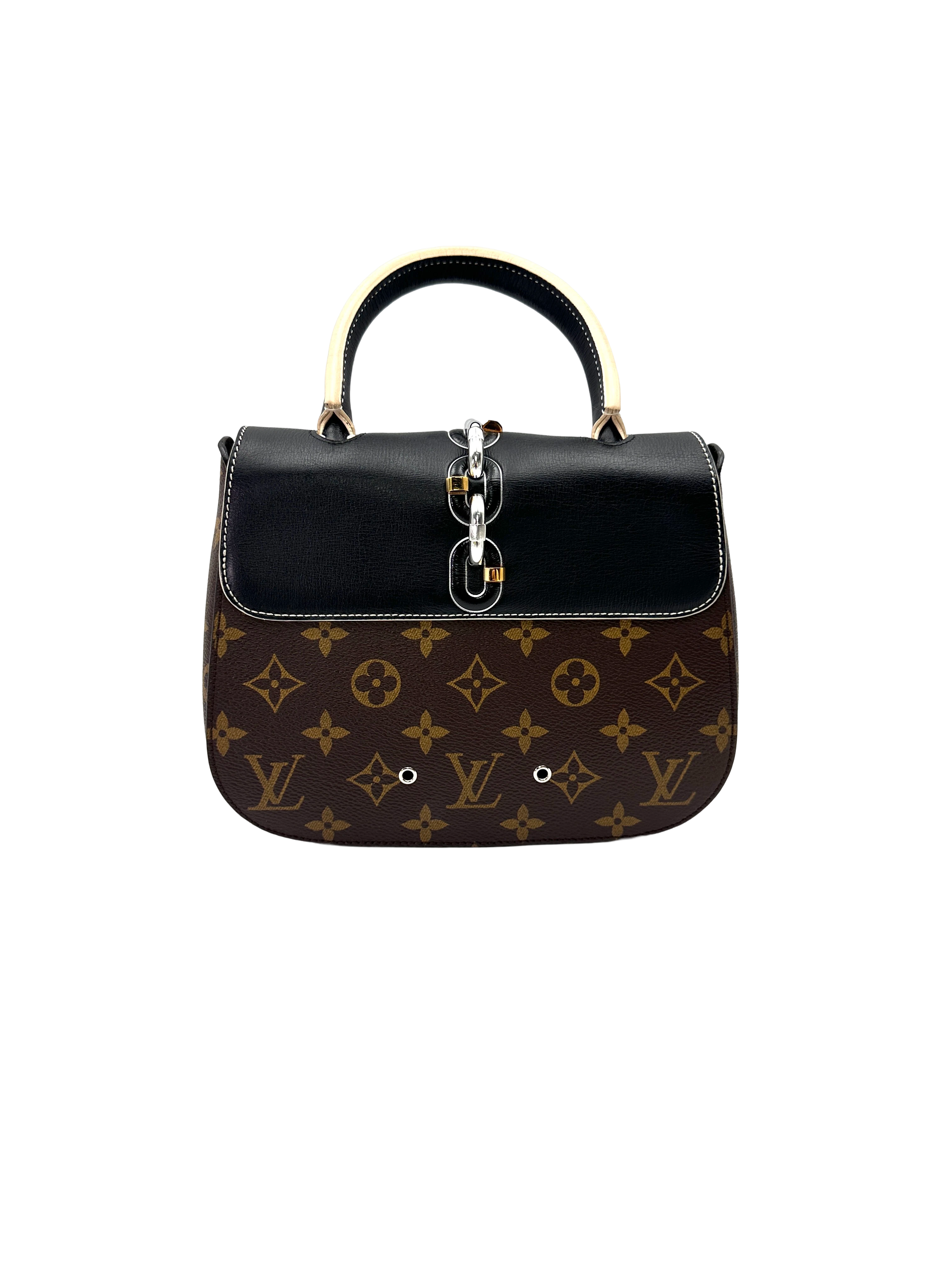 Louis Vuitton Chain-It Monogram Canvas & Black Leather Handle Bag LV3348