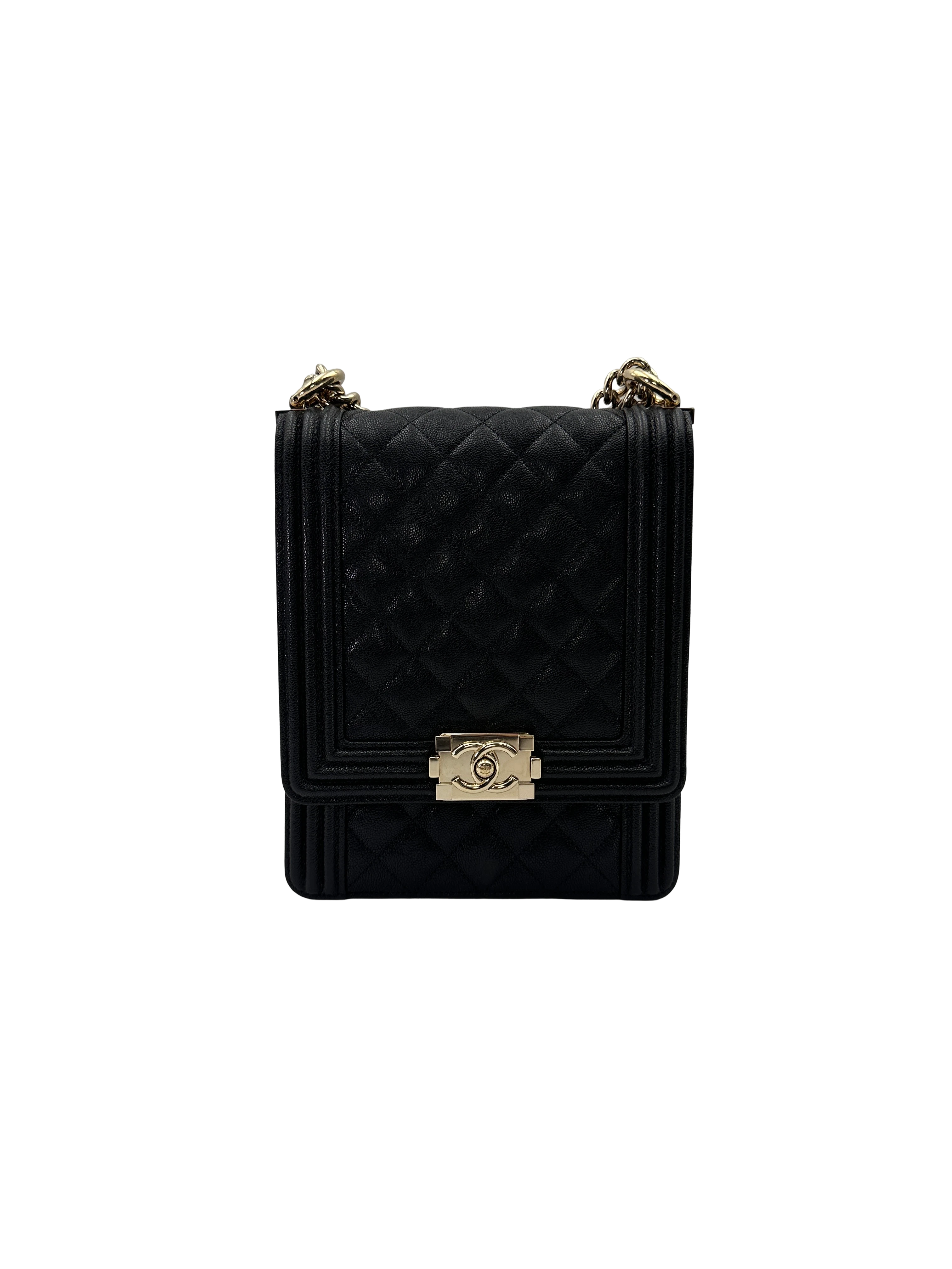 Chanel North South LeBoy Black Quilted Leather Shoulder Bag(28***91) CC2585