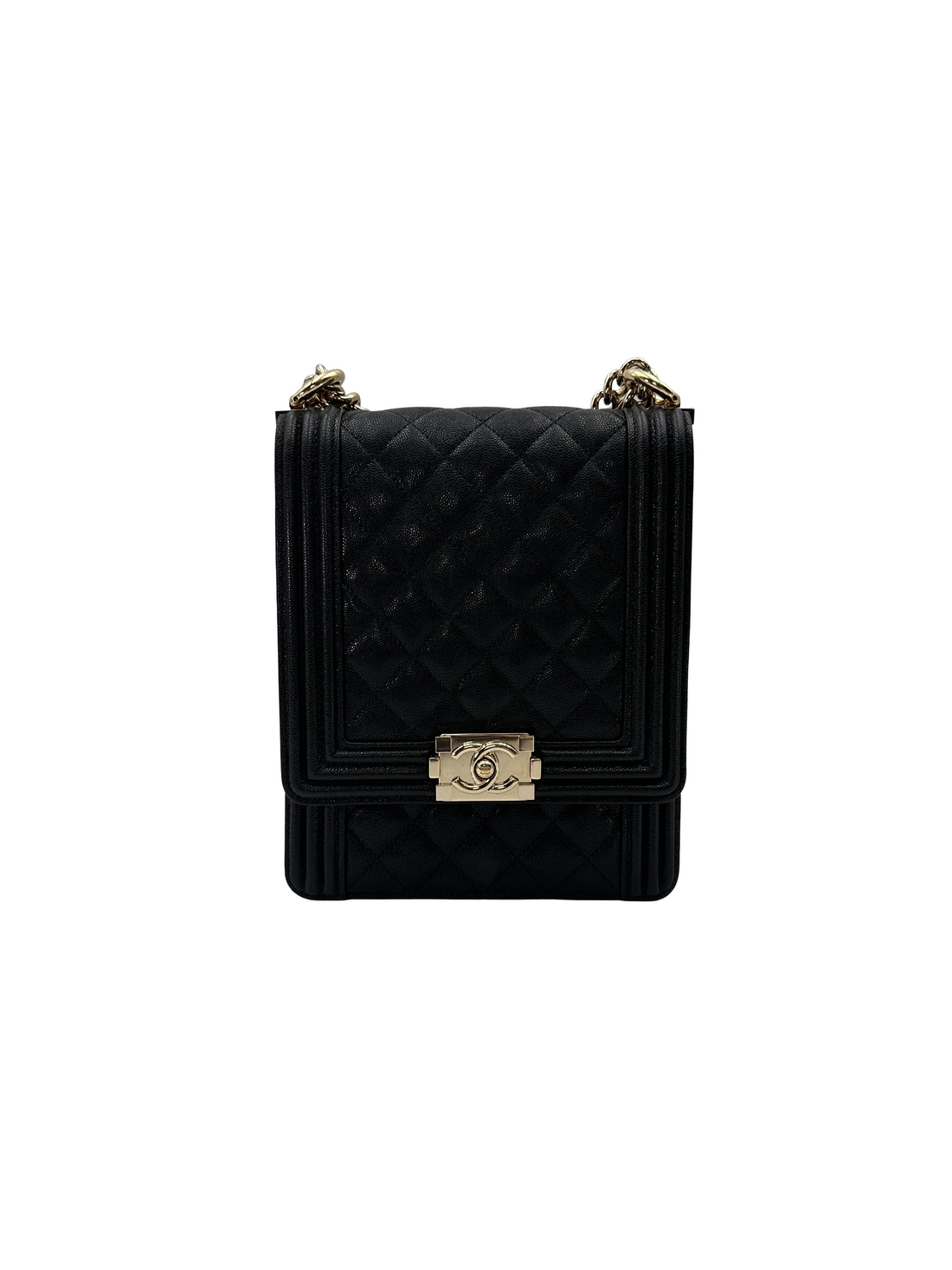 Chanel North South LeBoy Black Quilted Leather Shoulder Bag(28***91) CC2585
