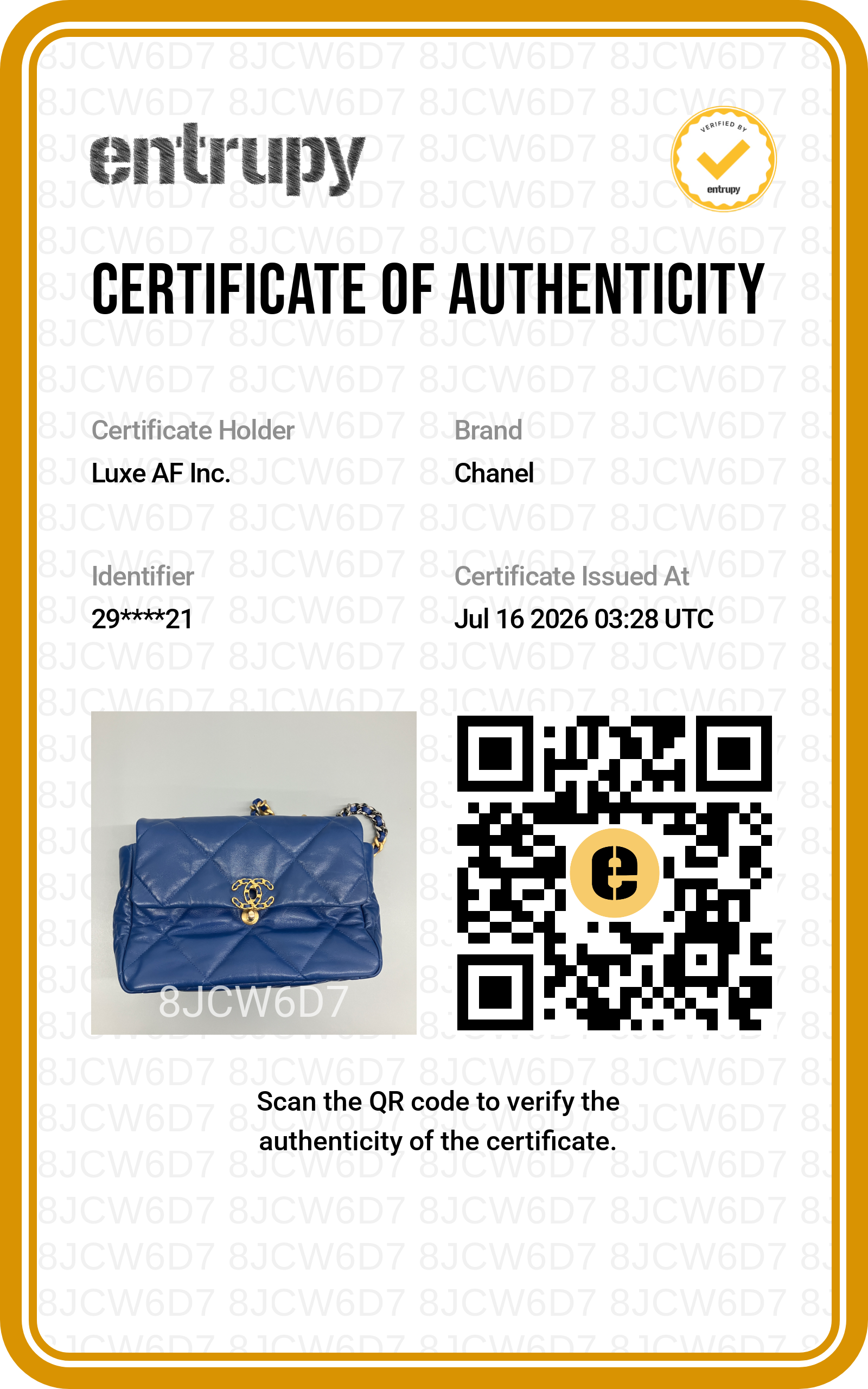 Chanel 19Bag Blue Quilted Leather Shoulder Bag(29***21) CC2580