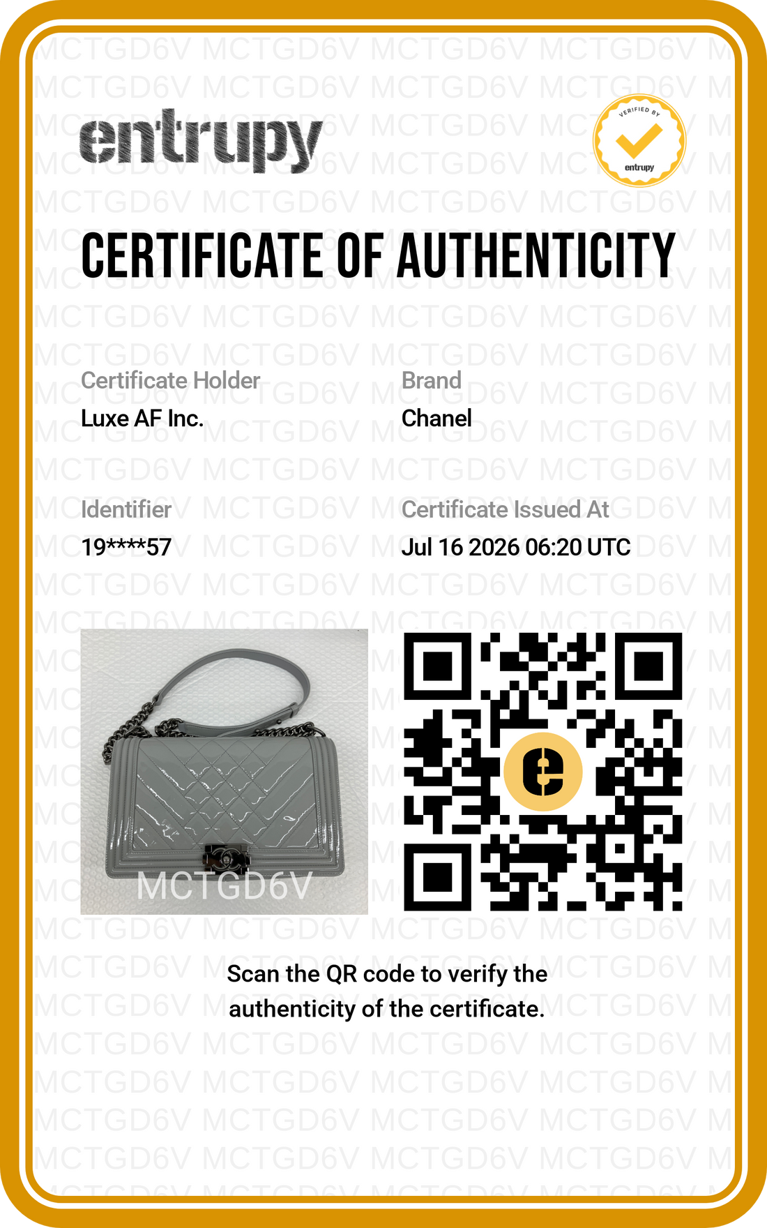 Chanel LeBoy Grey Quilted Patent Leather Flap Bag(19***57) CC2601