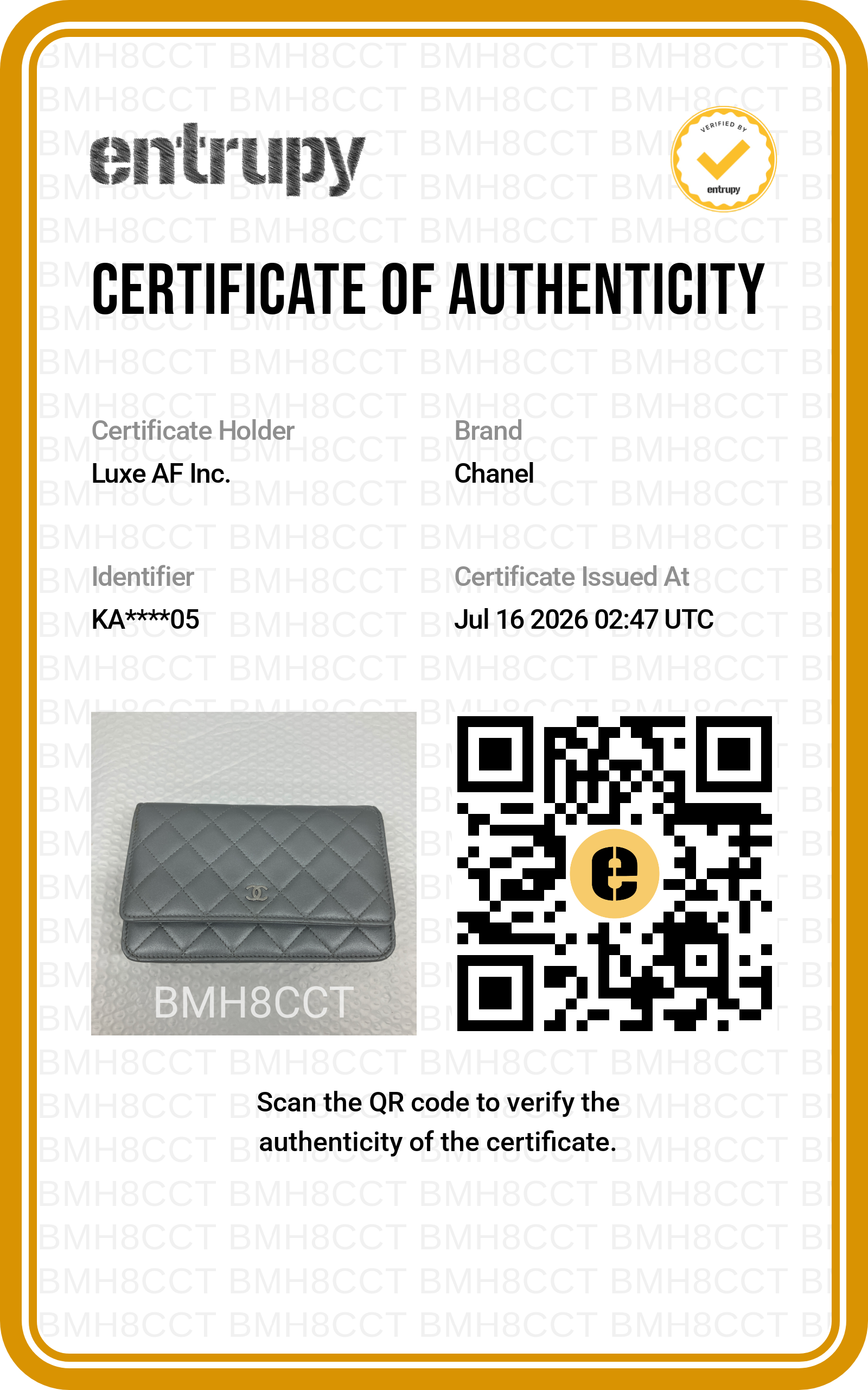 Chanel Iridescent Quilted Leather Wallet On Chain(KA***05) CC2582