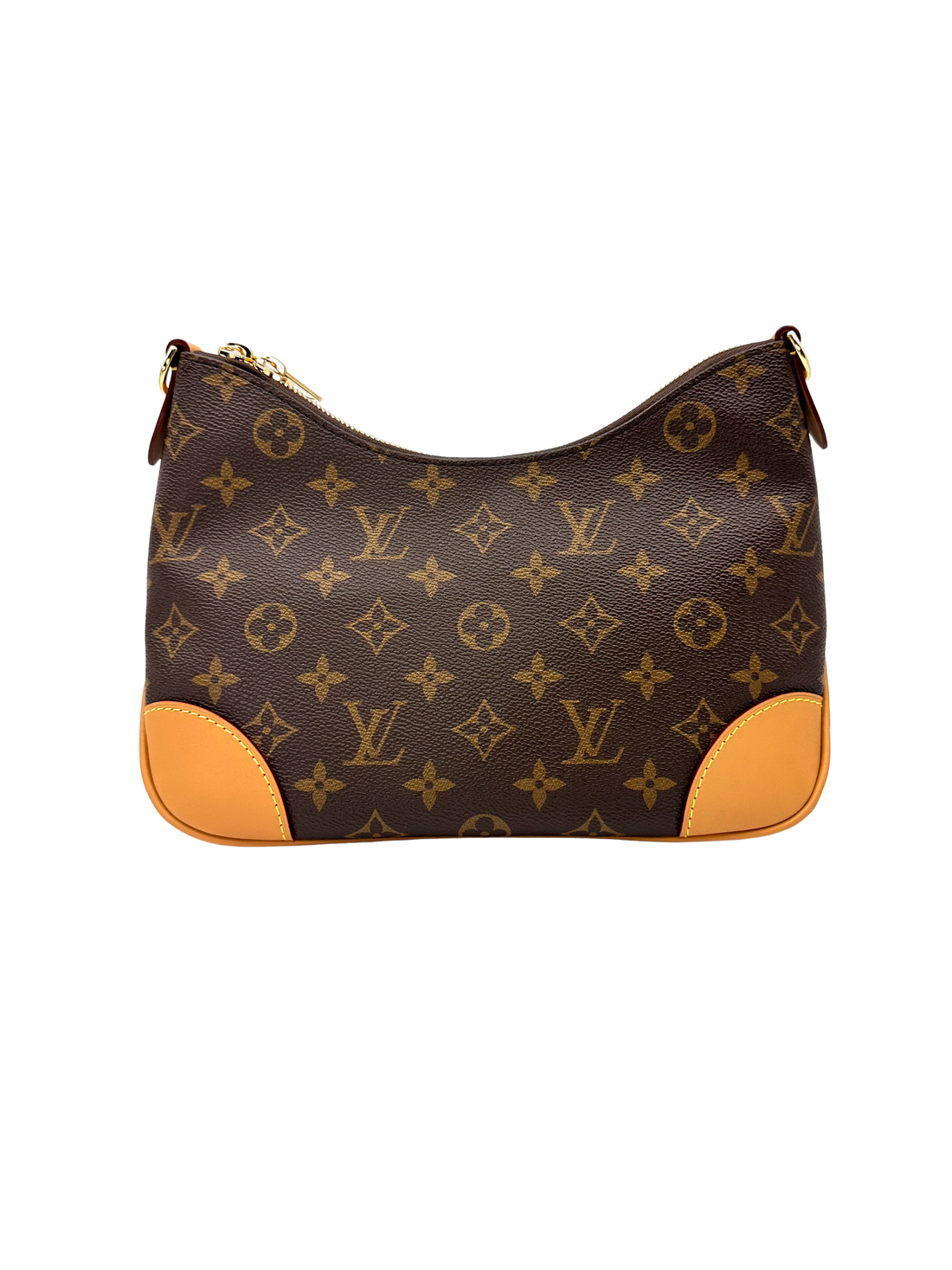 Louis Vuitton Bunlogne Monogram Canvas Shoulder Bag With Brown Cowhide Leather Trim LST