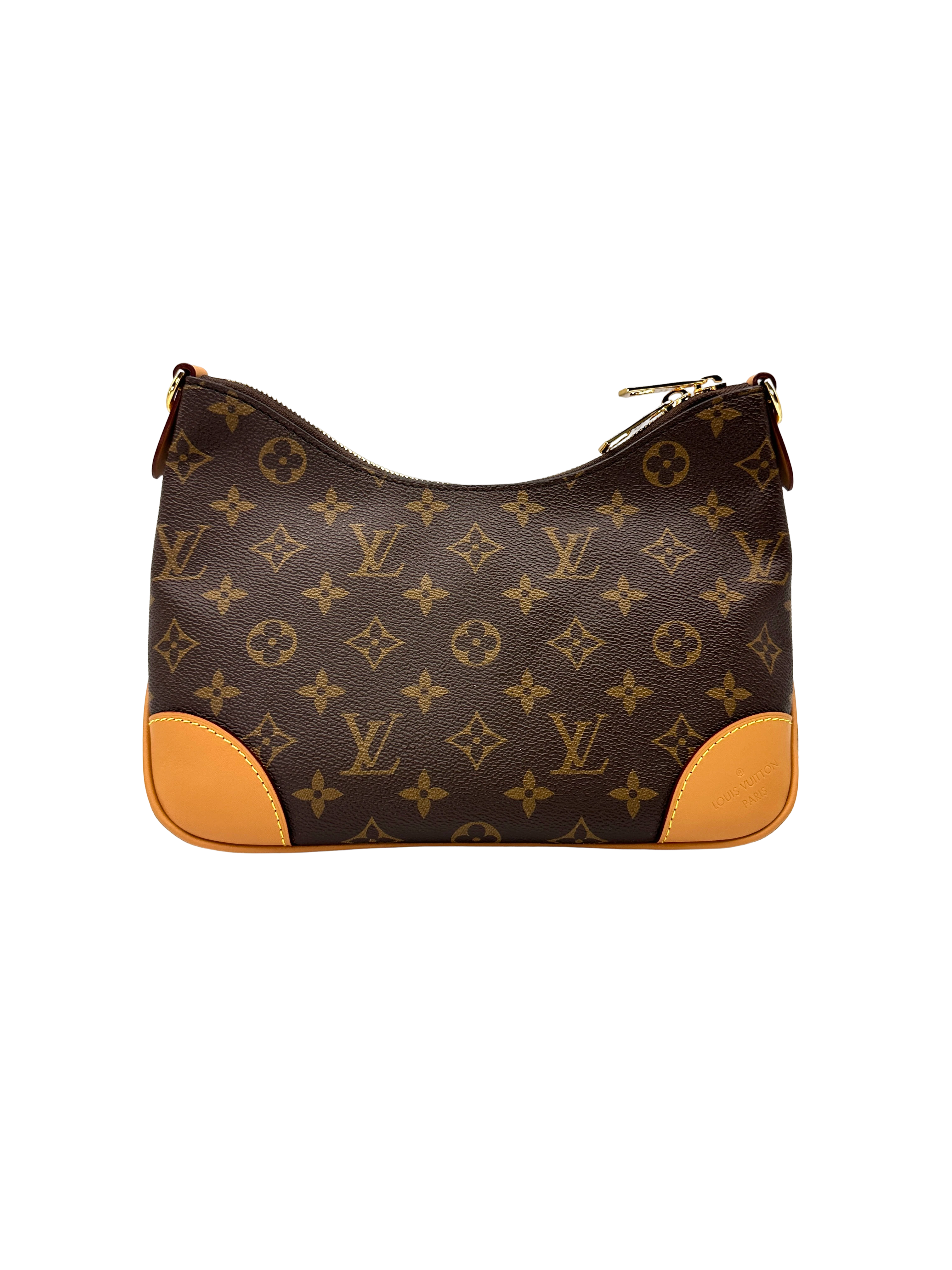 Louis Vuitton Bunlogne Monogram Canvas Shoulder Bag With Brown Cowhide Leather Trim LST