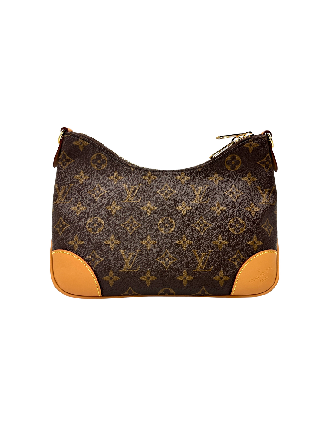 Louis Vuitton Bunlogne Monogram Canvas Shoulder Bag With Brown Cowhide Leather Trim LST