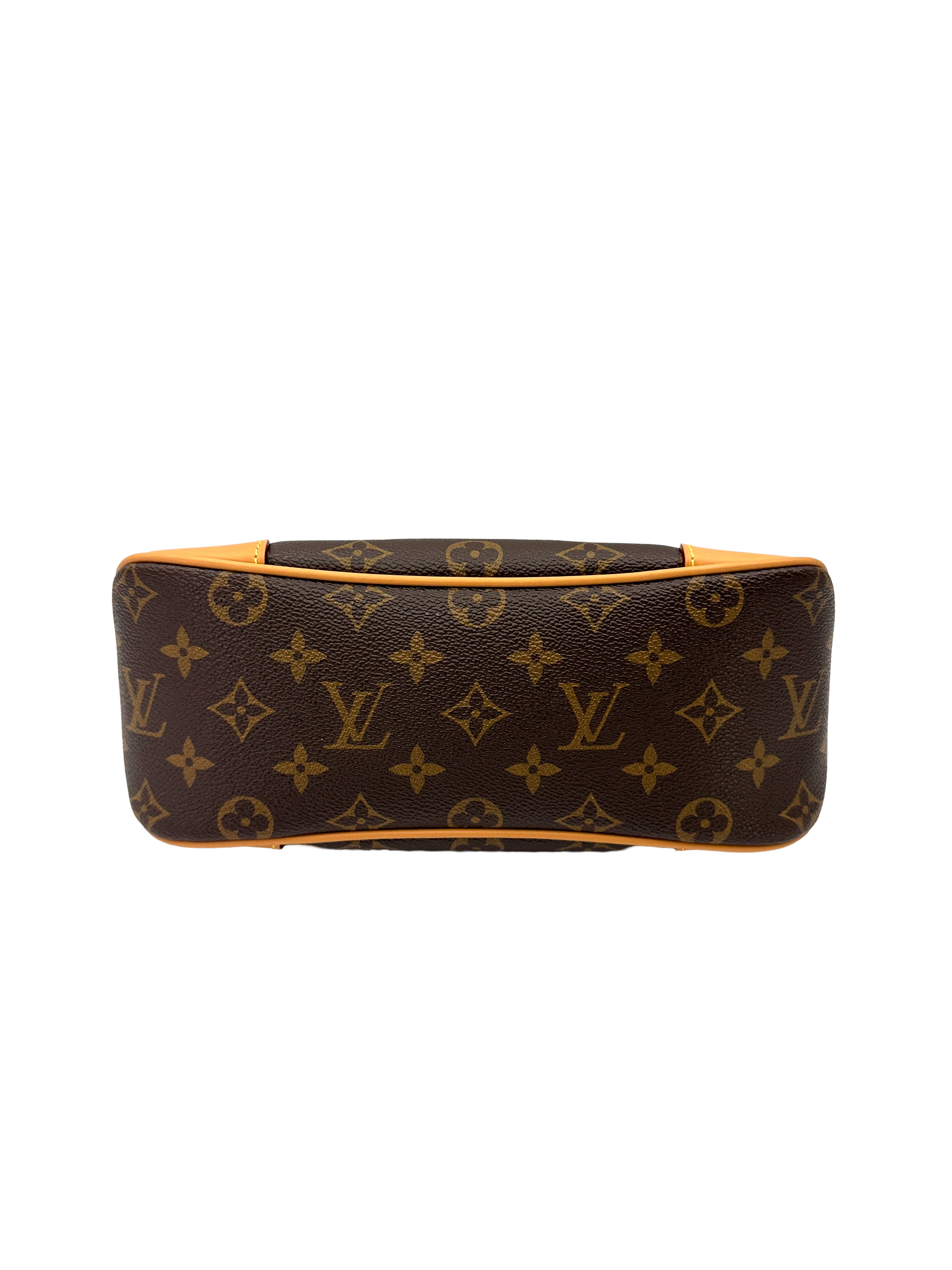 Louis Vuitton Bunlogne Monogram Canvas Shoulder Bag With Brown Cowhide Leather Trim LST