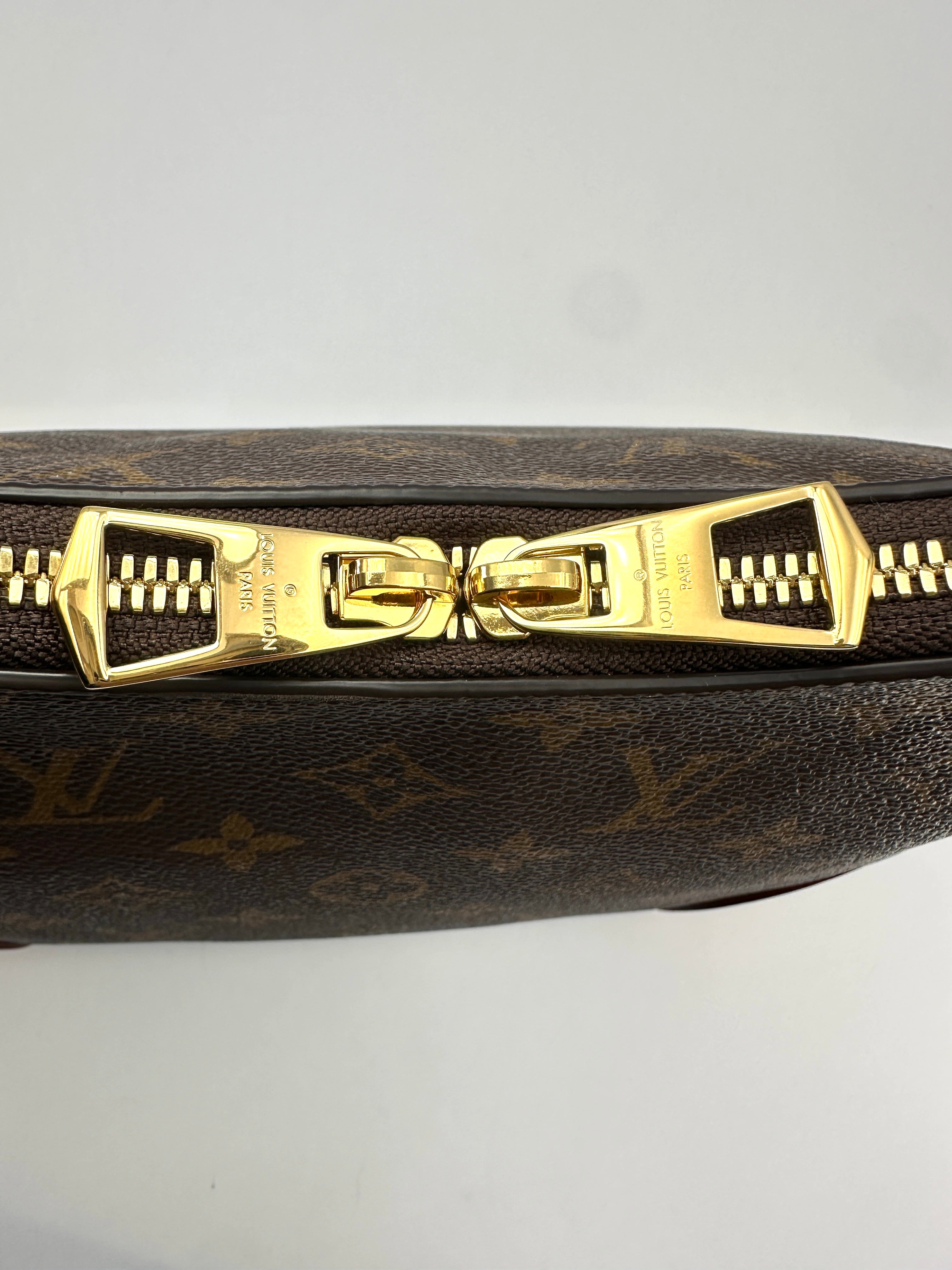 Louis Vuitton Bunlogne Monogram Canvas Shoulder Bag With Brown Cowhide Leather Trim LST