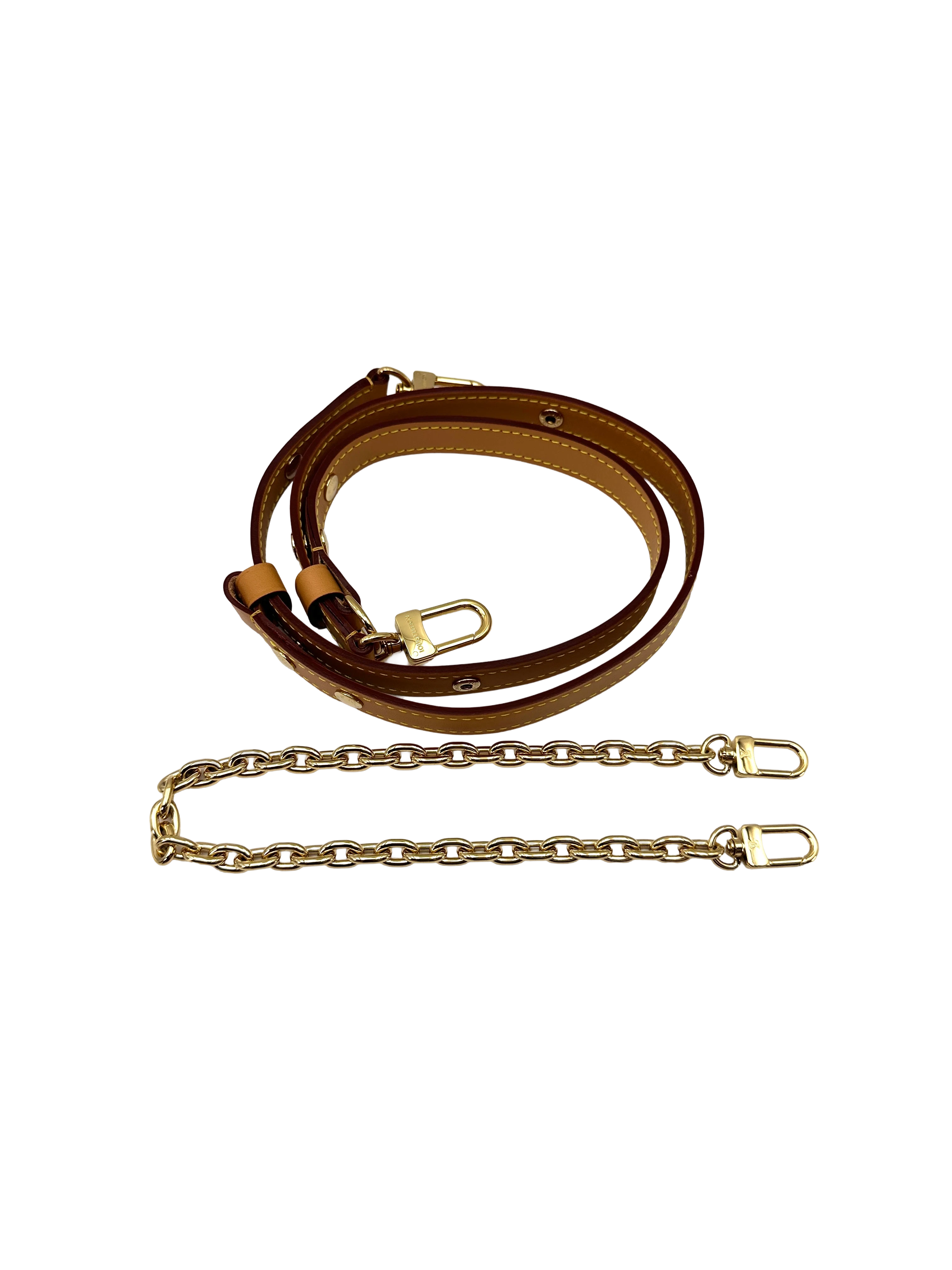 Louis Vuitton Bunlogne Monogram Canvas Shoulder Bag With Brown Cowhide Leather Trim LST