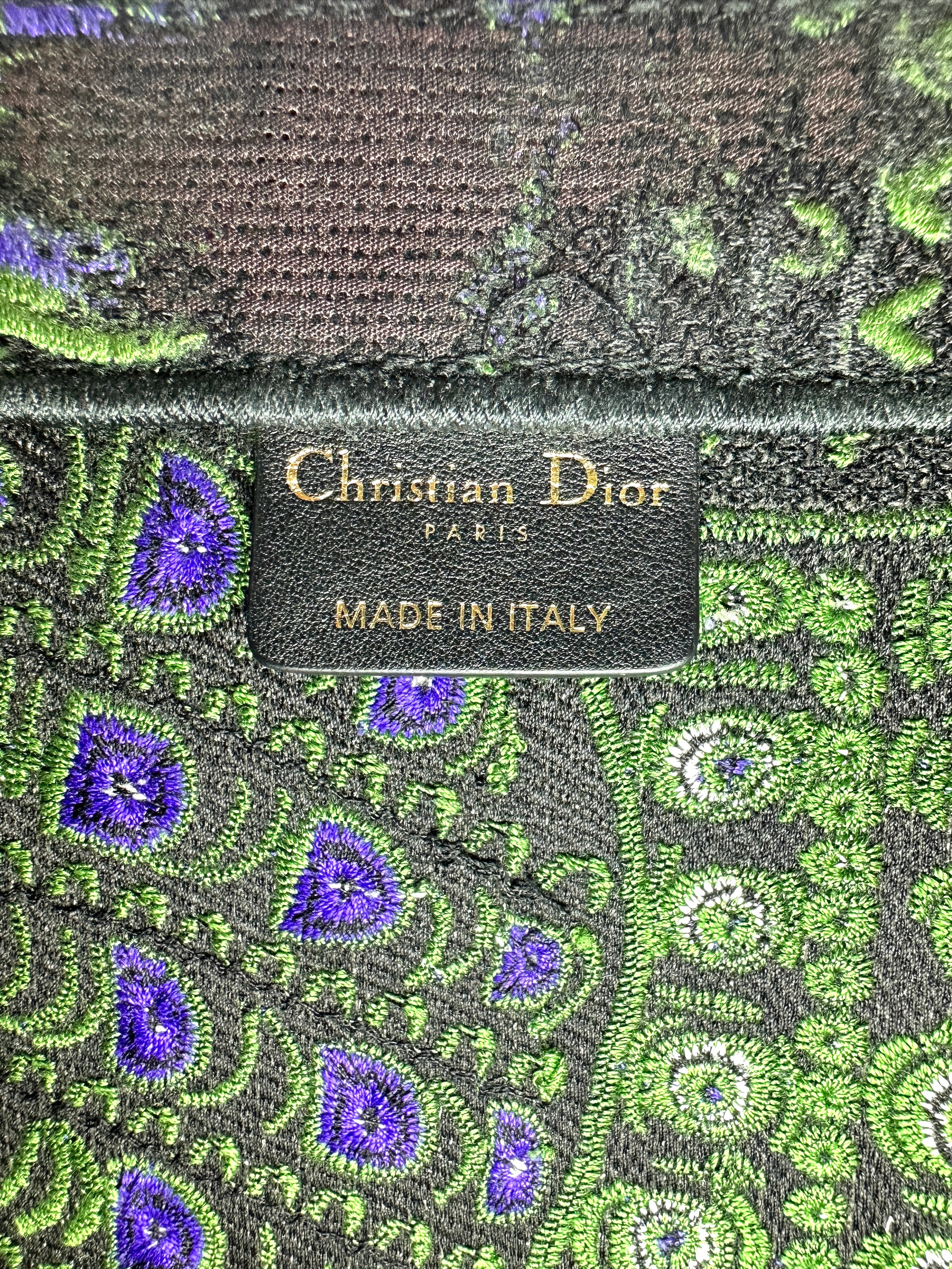 Christian Dior Green Dior Animals Embroidered Canvas Book Tote Bag DR937