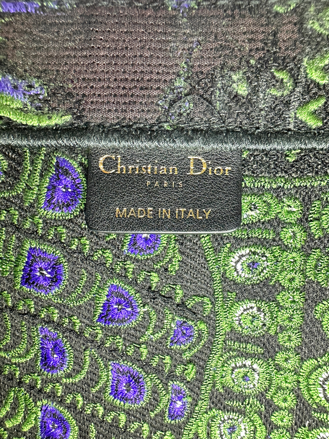 Christian Dior Green Dior Animals Embroidered Canvas Book Tote Bag DR937