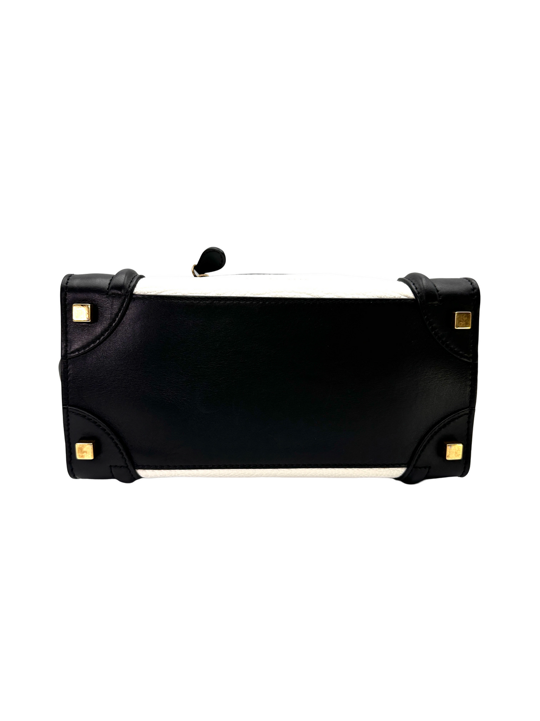 Celine Luggage Black/White Leather Handle Bag CE198