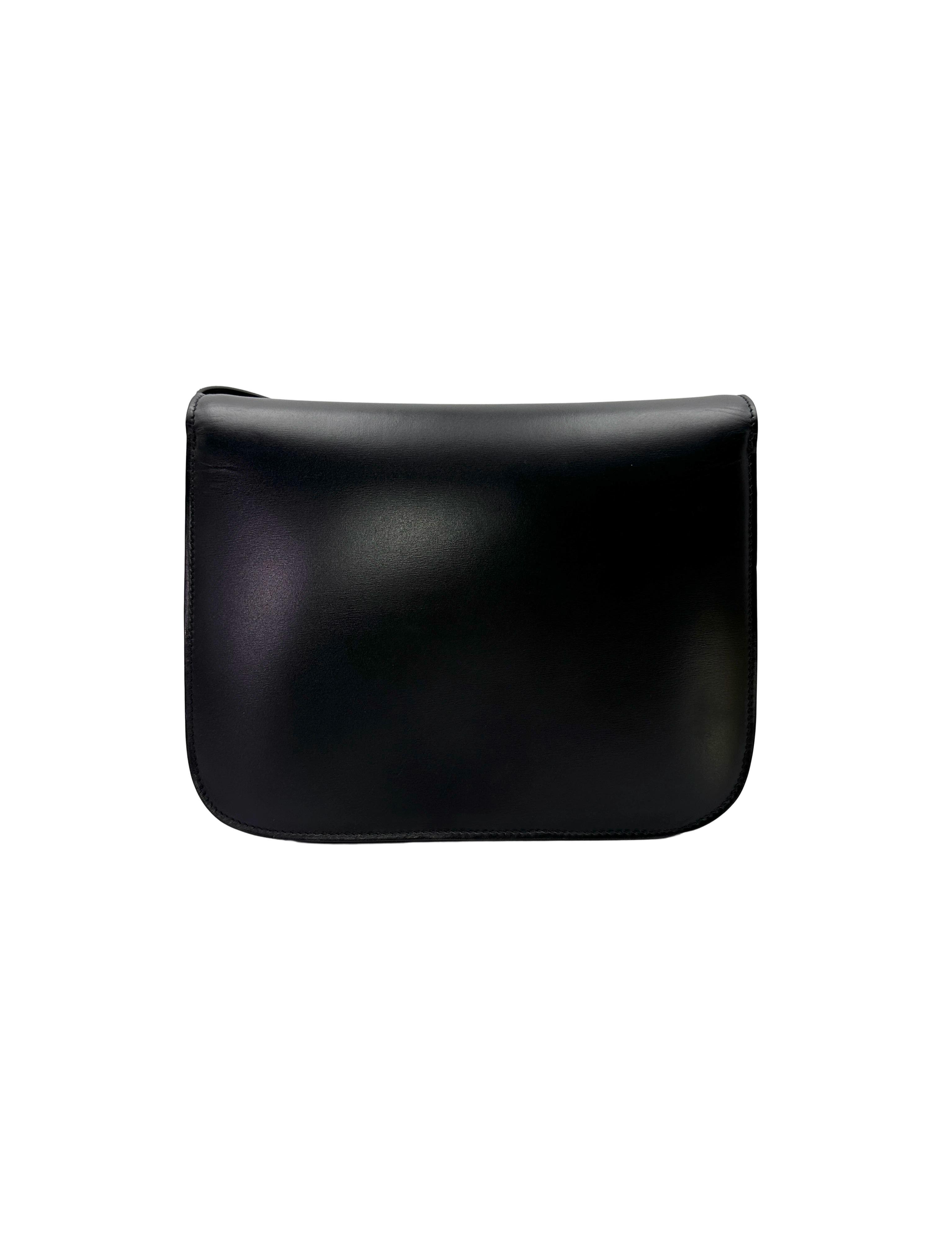 Celine Classic Box Black Smooth Leather Shoulder Bag CE196