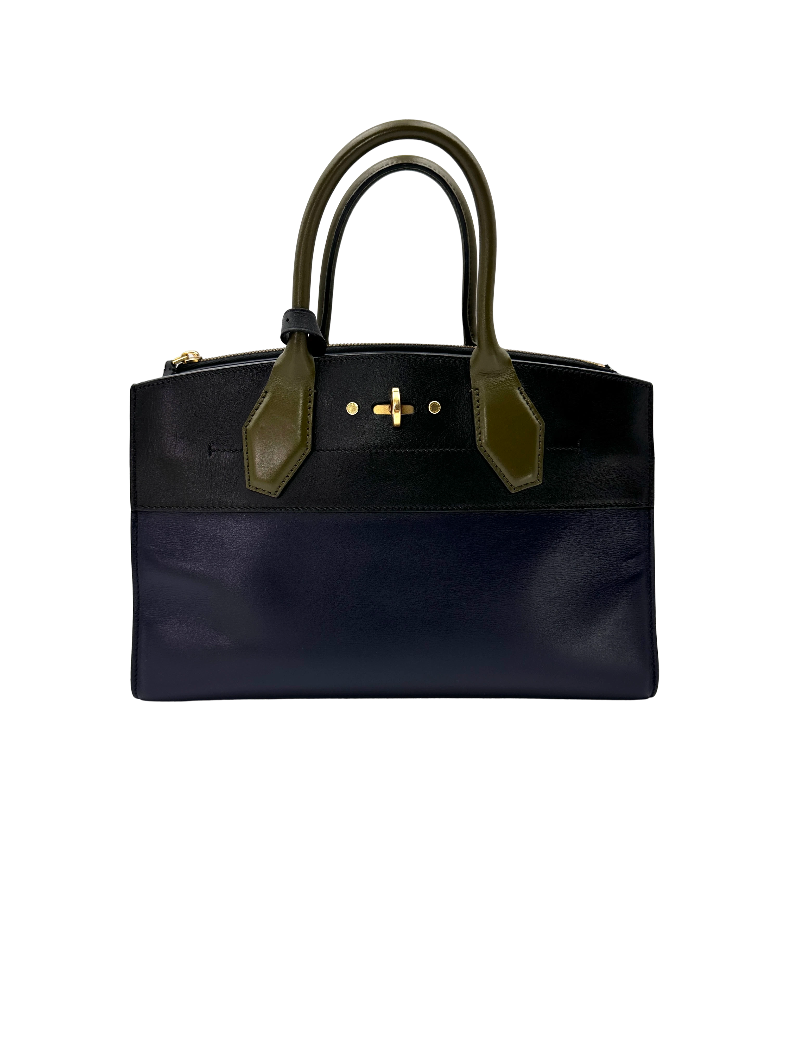 Louis Vuitton City Steamer Black Taurillon Leather Handle Bag LV3354