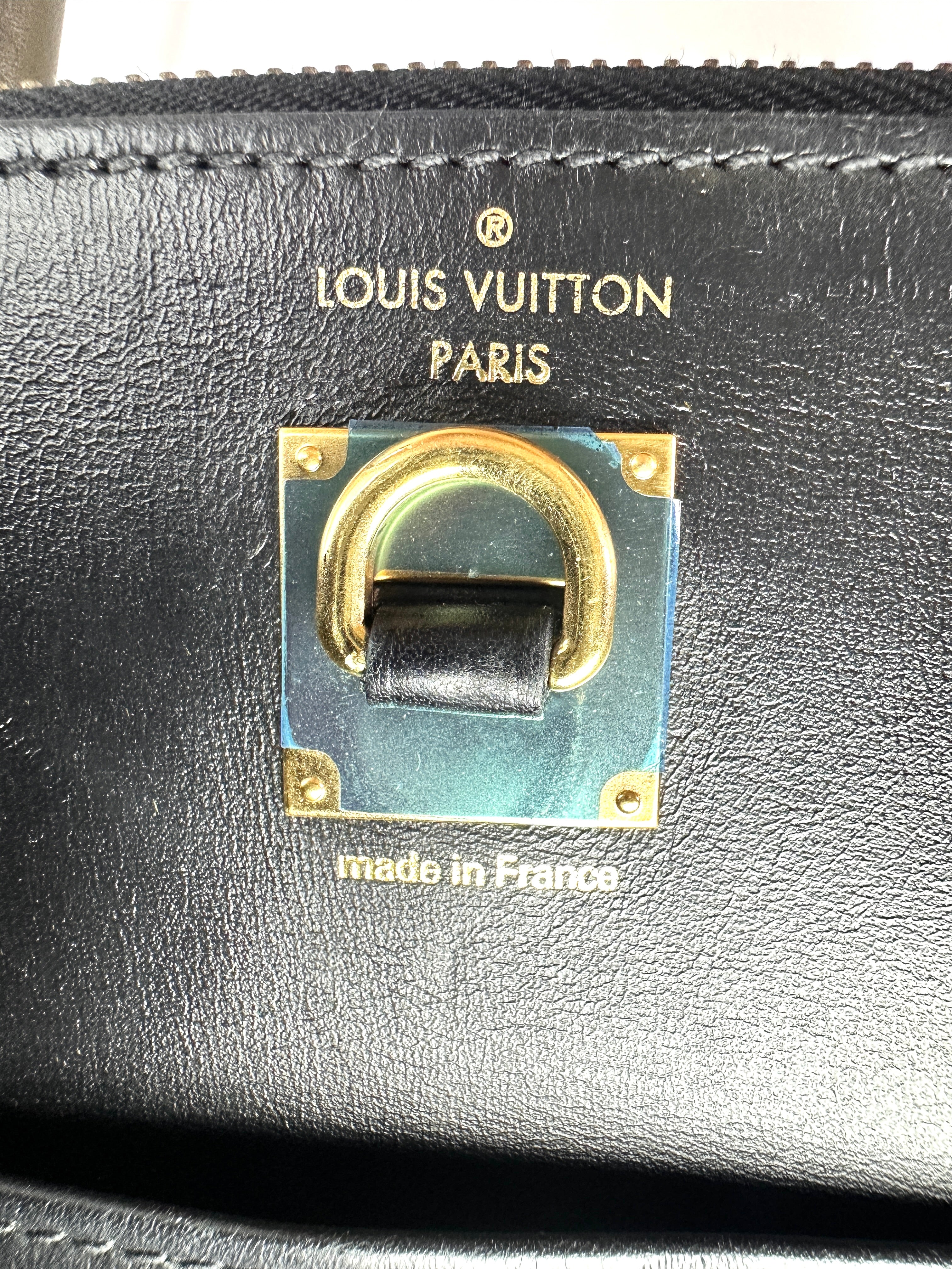 Louis Vuitton City Steamer Black Taurillon Leather Handle Bag LV3354