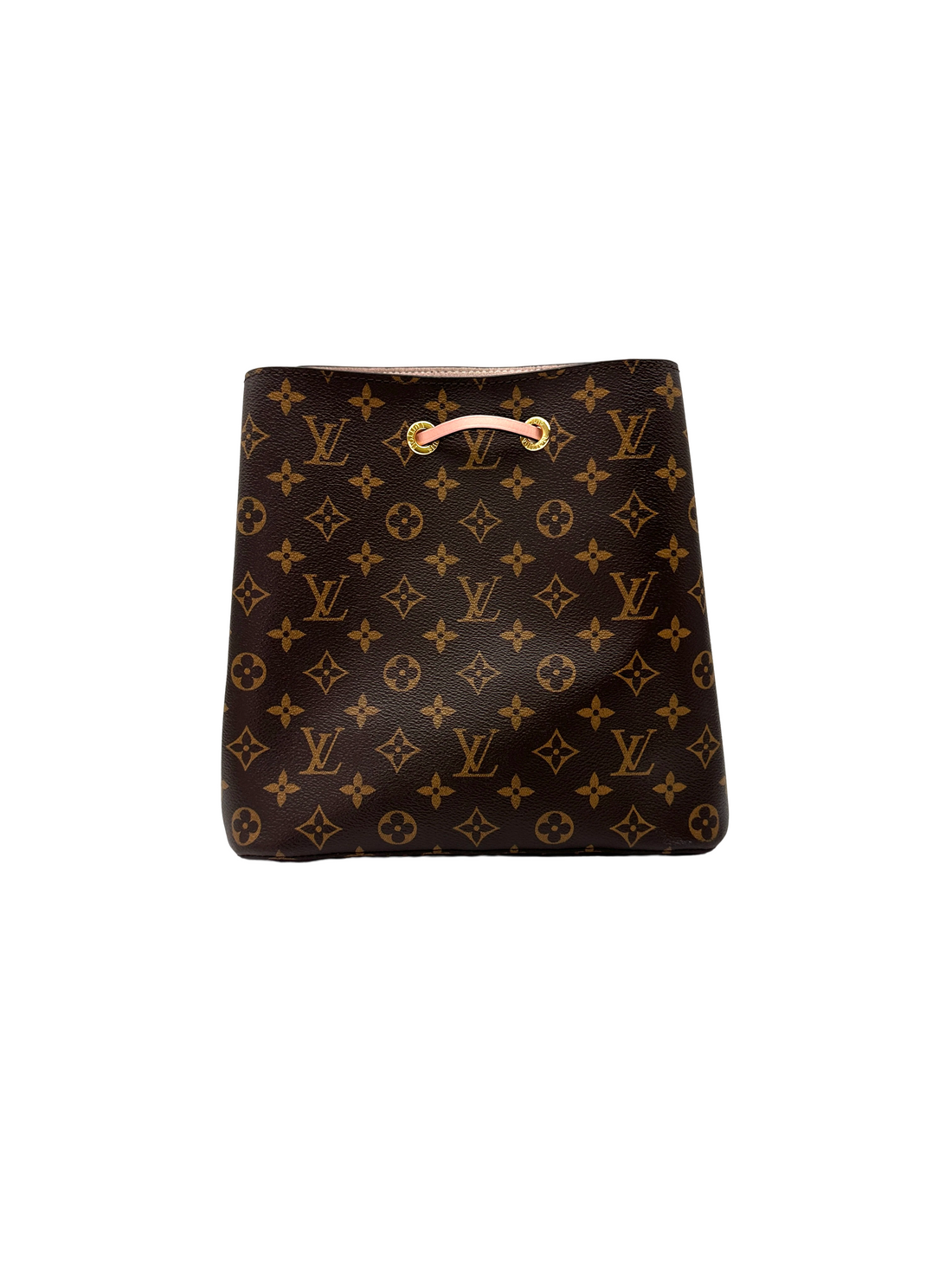 Louis Vuitton Neonoe Monogram Canvas Bucket Bag With Pink Drawstring LV3357