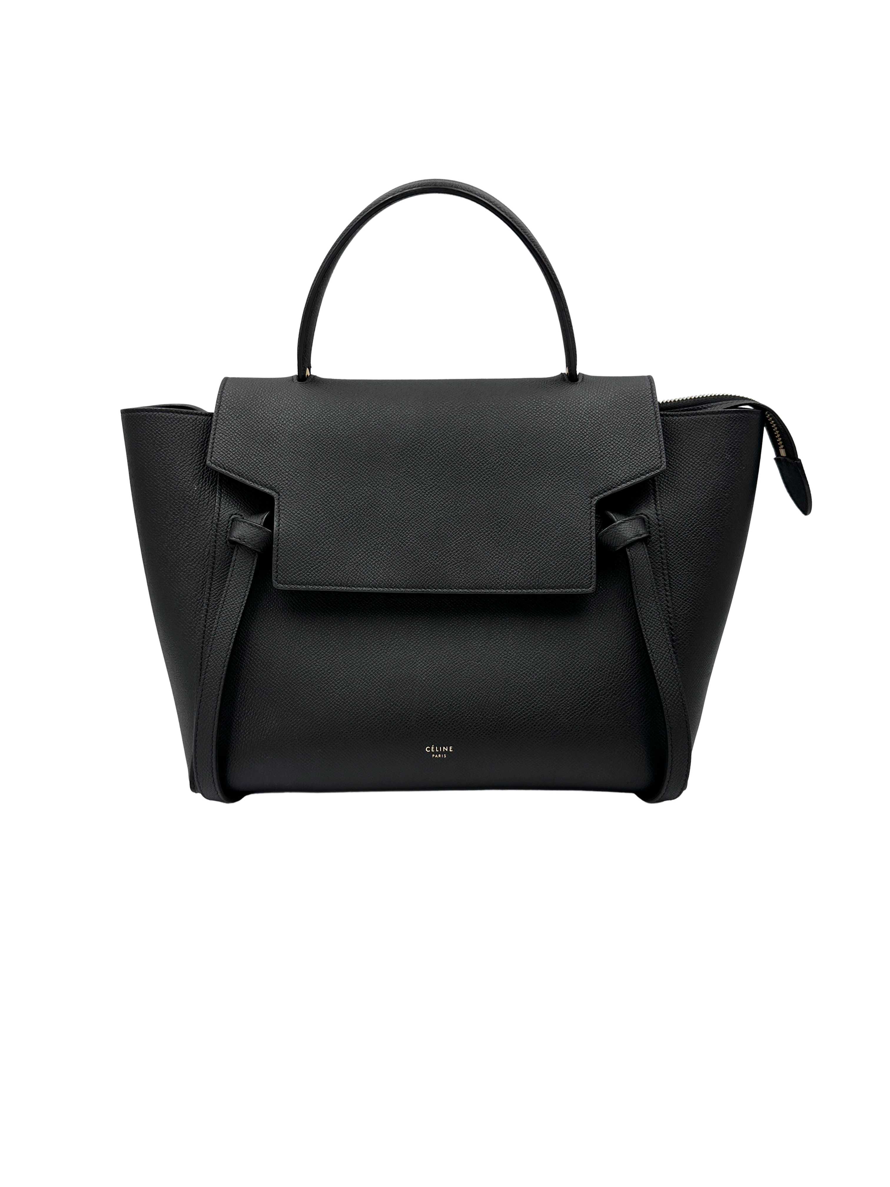Celine Black Leather Medium Size Belt Handle Bag CE195