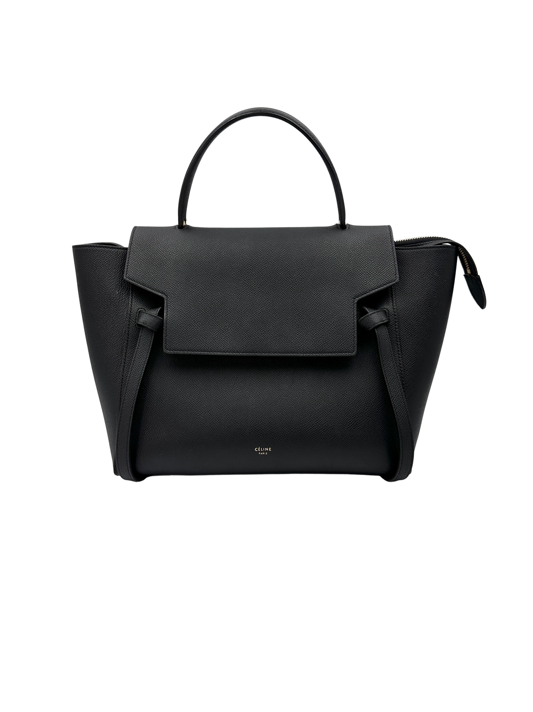Celine Black Leather Medium Size Belt Handle Bag CE195