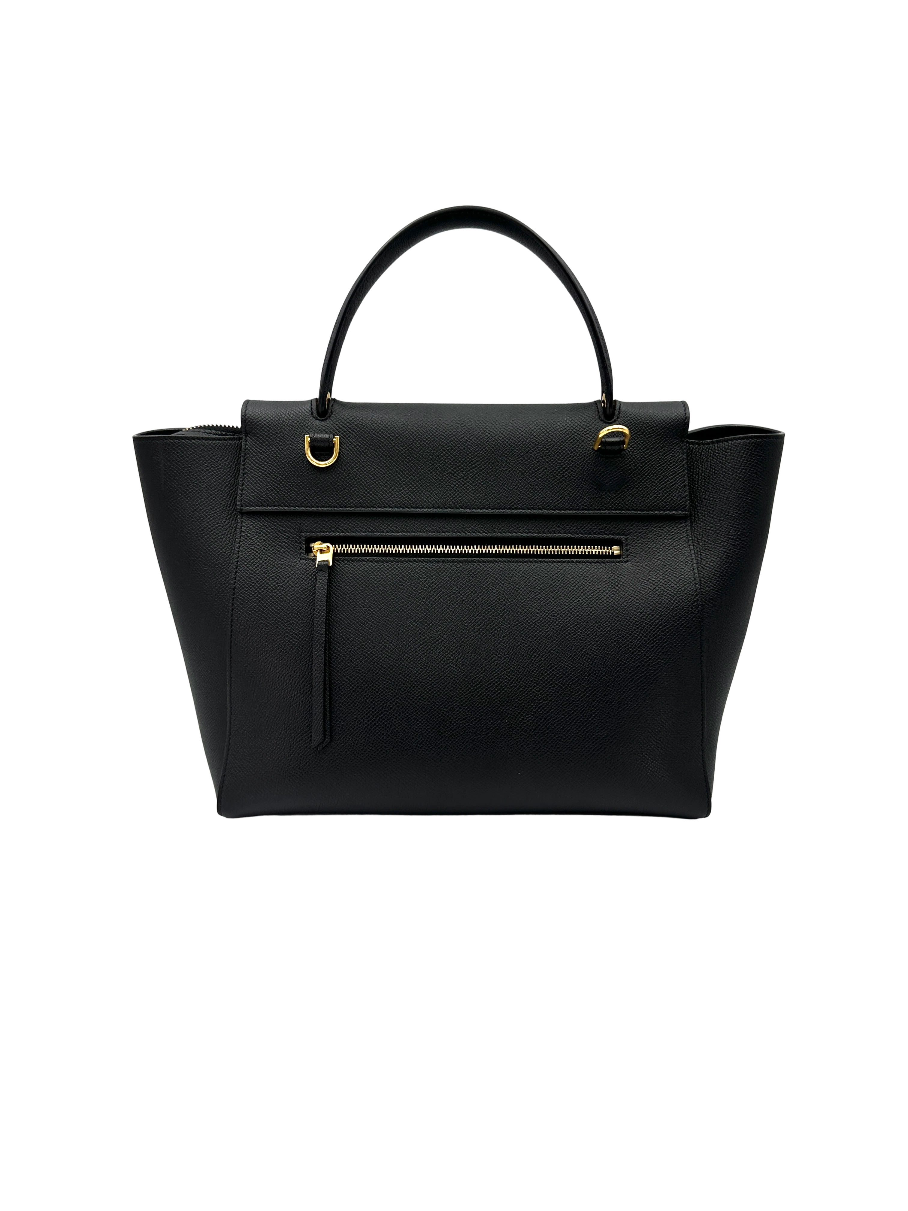 Celine Black Leather Medium Size Belt Handle Bag CE195