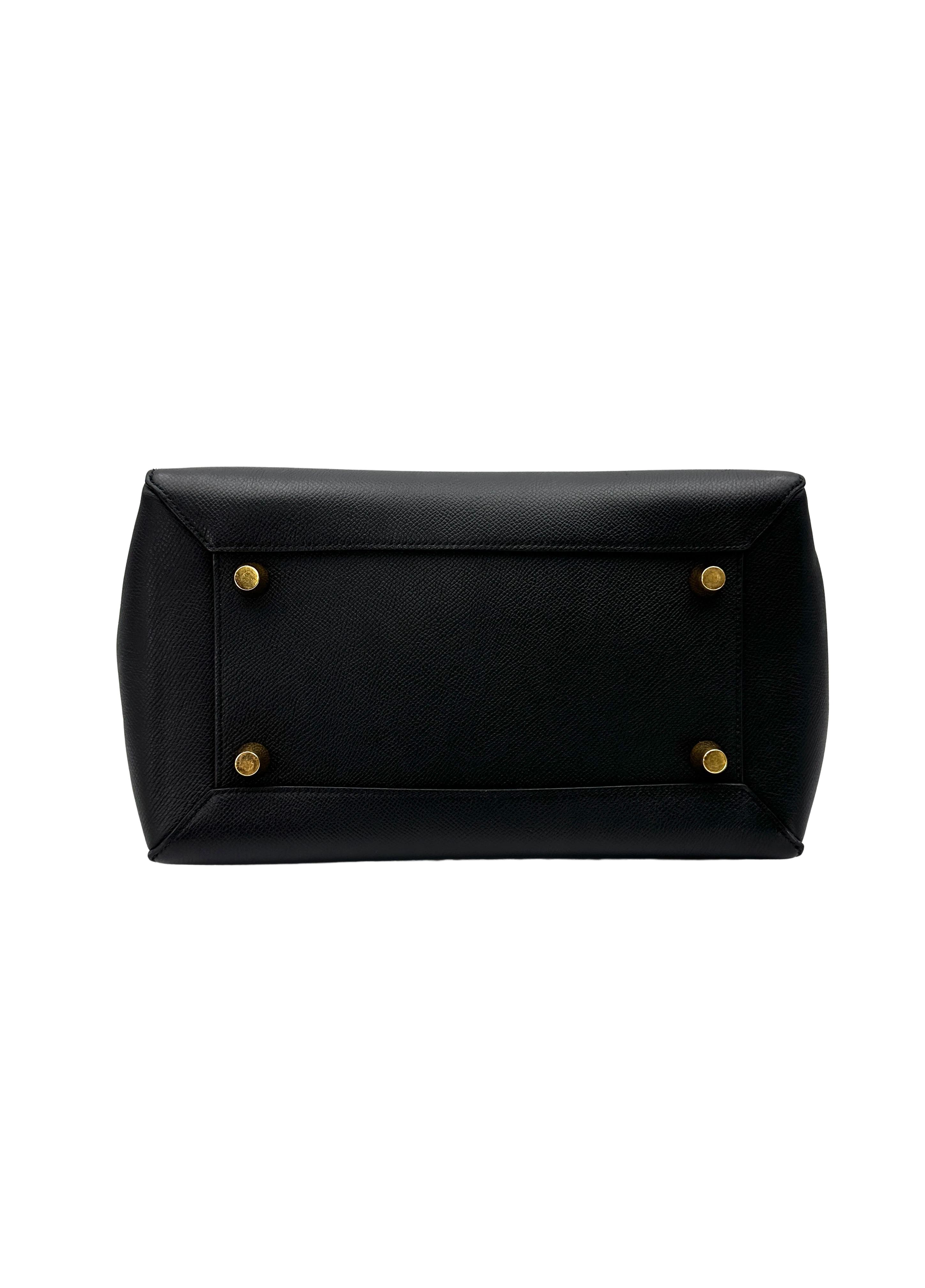 Celine Black Leather Medium Size Belt Handle Bag CE195