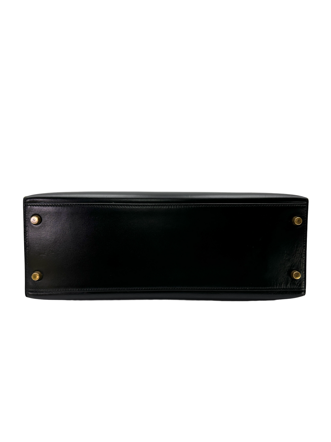 Hermes Kelly32 Black Leather Handle Bag With Gold Hardware HR189