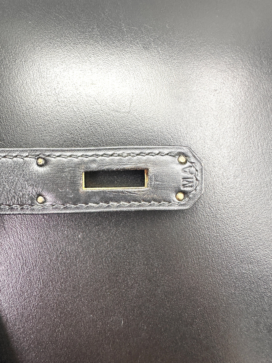 Hermes Kelly32 Black Leather Handle Bag With Gold Hardware HR189