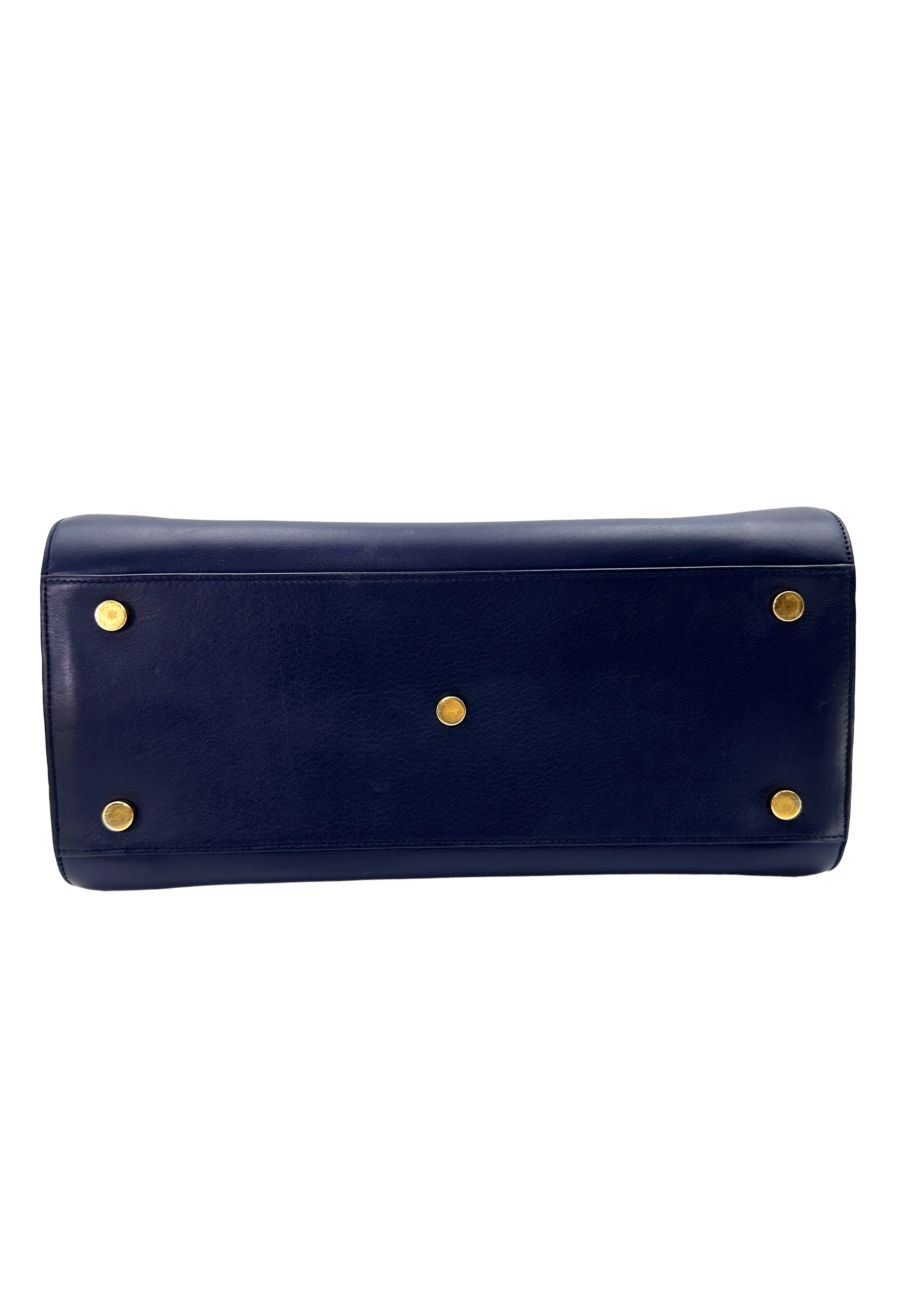 Saint Laurent Sac de Jour Navy Leather Handle Bag SL305