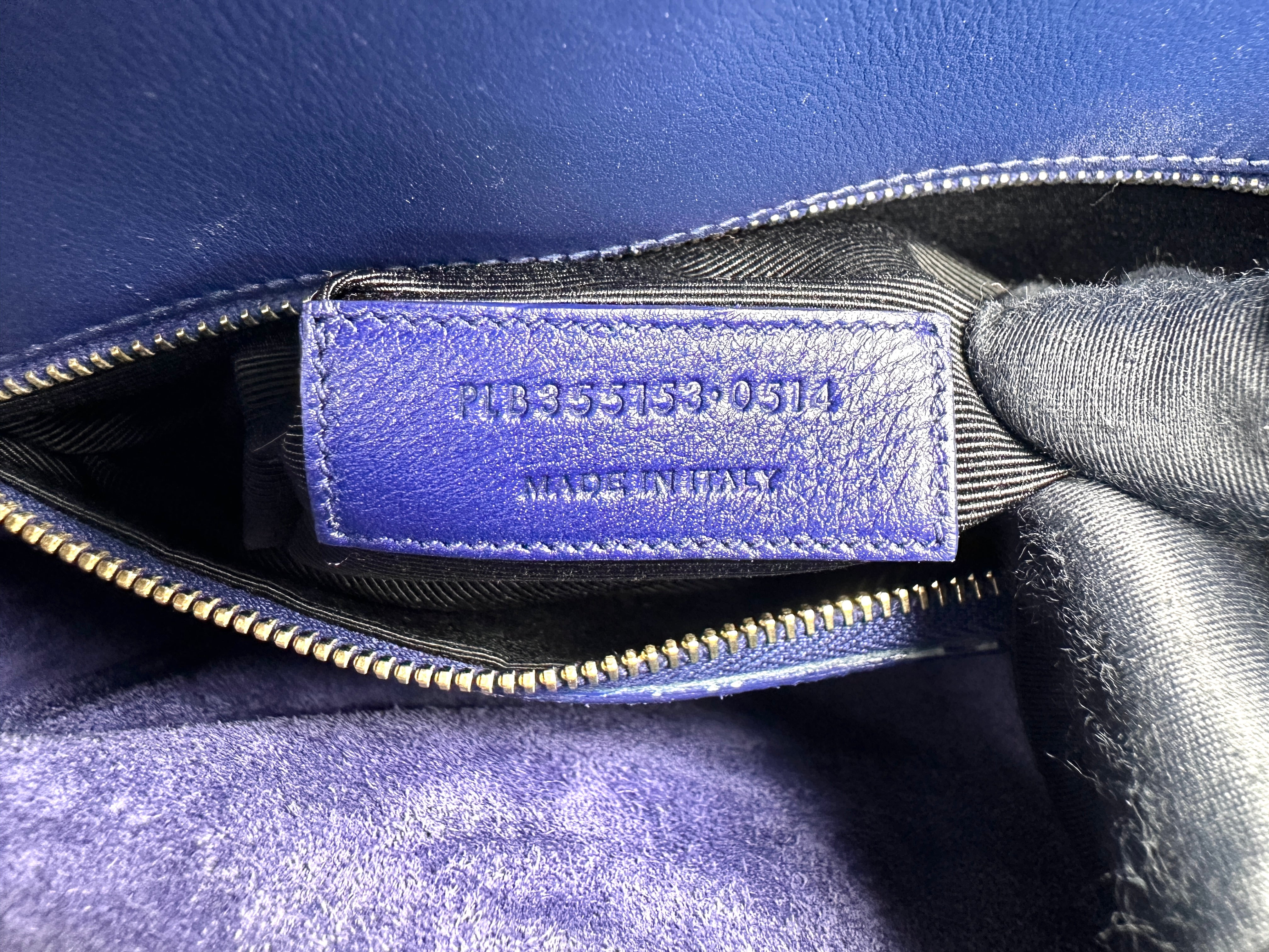 Saint Laurent Sac de Jour Navy Leather Handle Bag SL305