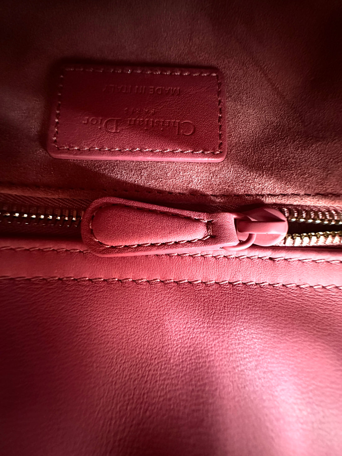 Christian Dior Lady Dior Pink Cannage Leather Handle Bag With Tonal Charms DR936
