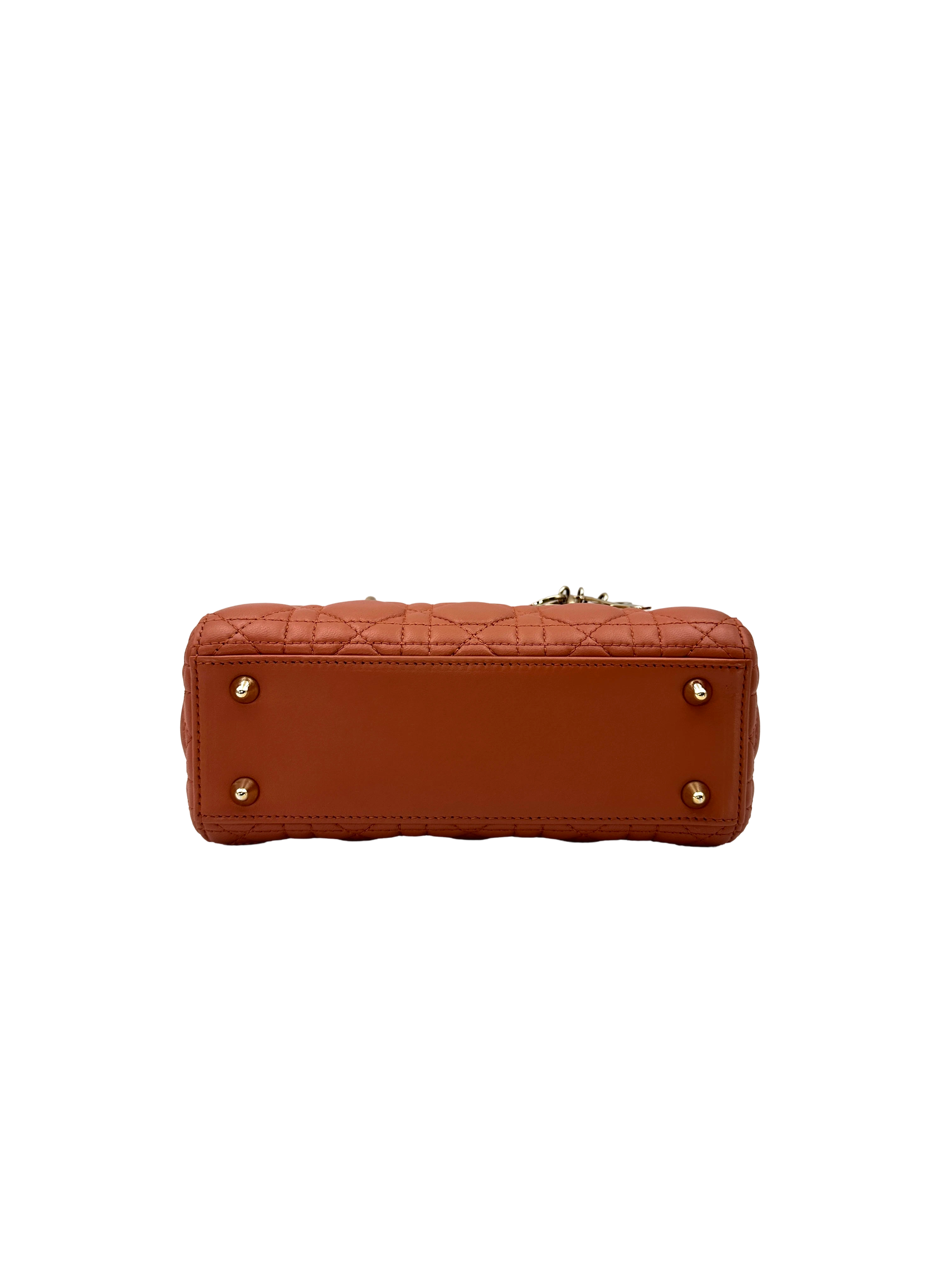 Christian Dior Lady Dior Pink Cannage Leather Handle Bag DR938