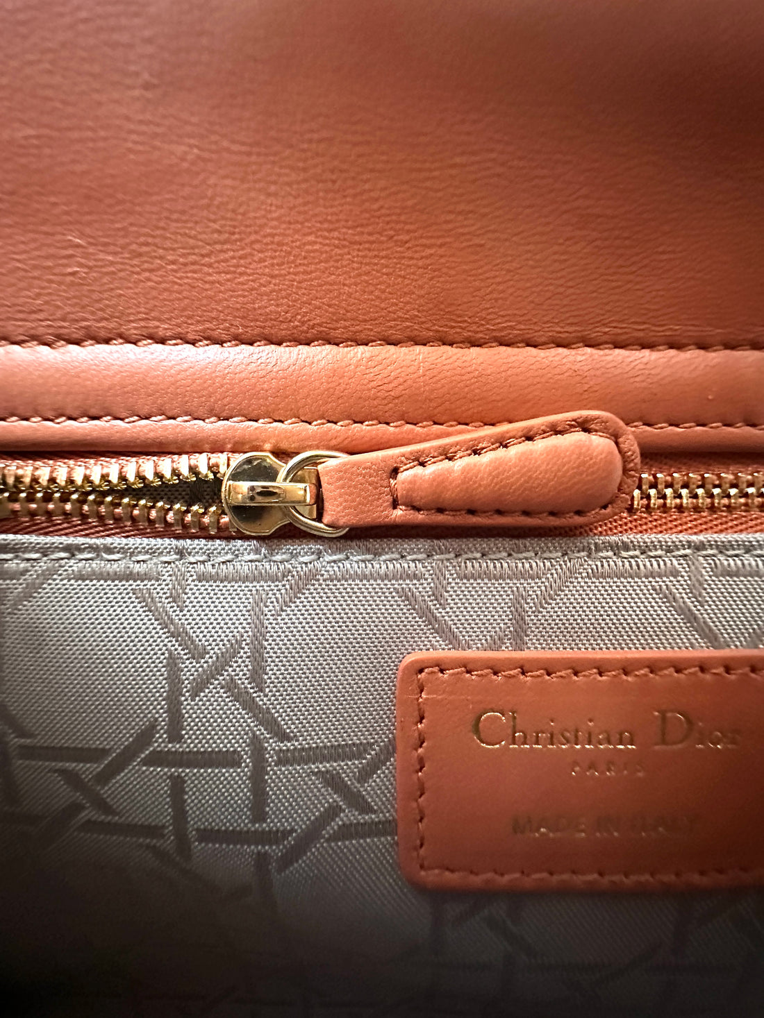 Christian Dior Lady Dior Pink Cannage Leather Handle Bag DR938