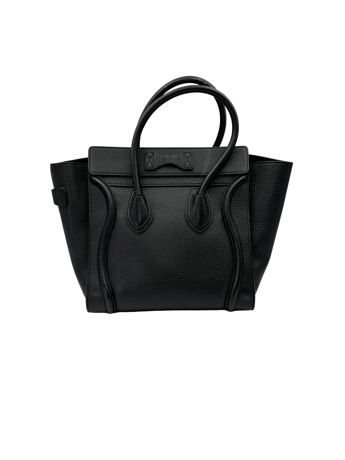 Celine Luggage Black Leather Large Size Handle Bag CE197