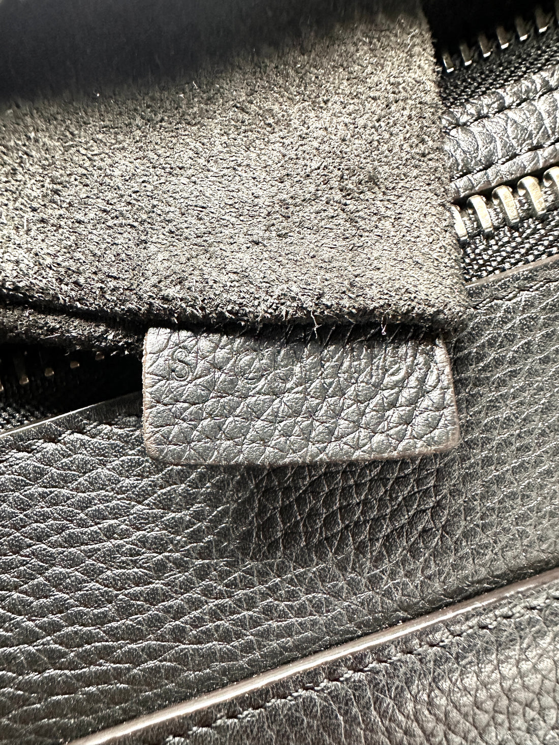 Celine Luggage Black Leather Large Size Handle Bag CE197