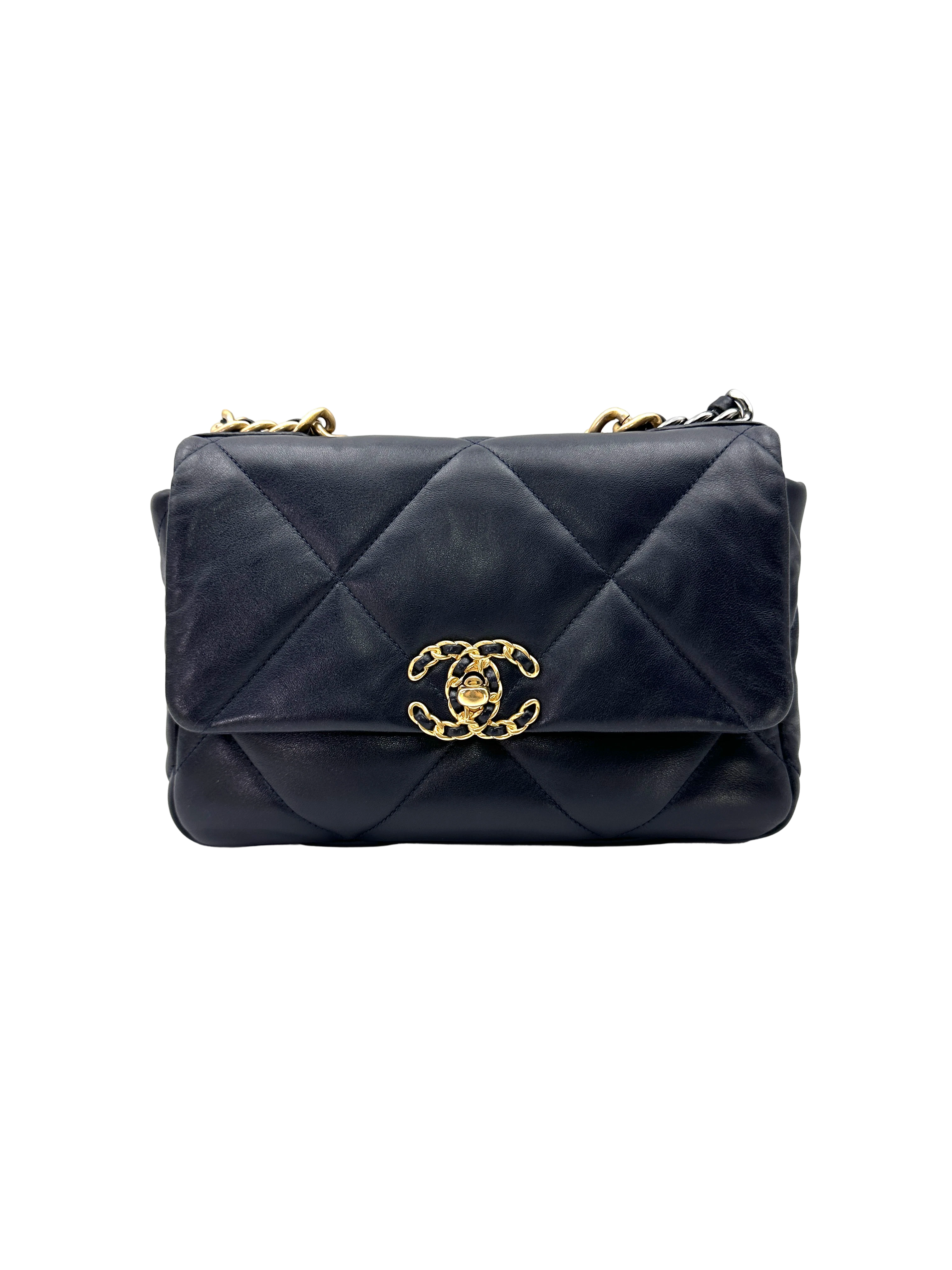 Chanel 19Bag Navy Quilted Leather Small Size Shoulder Bag(31***69) CC2586