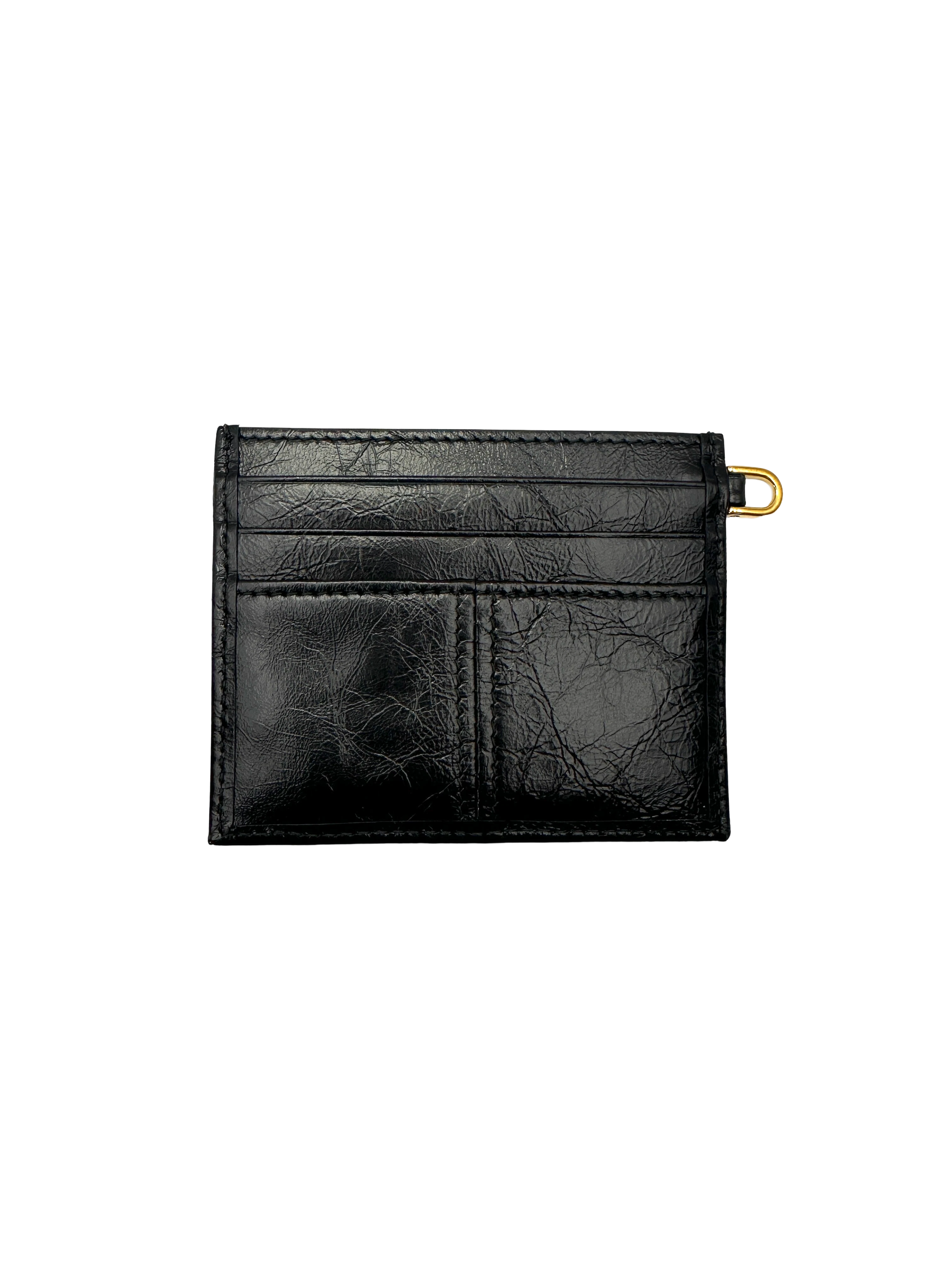 Prada Silver Triangle Logo Saffiano Cardholder PDA06