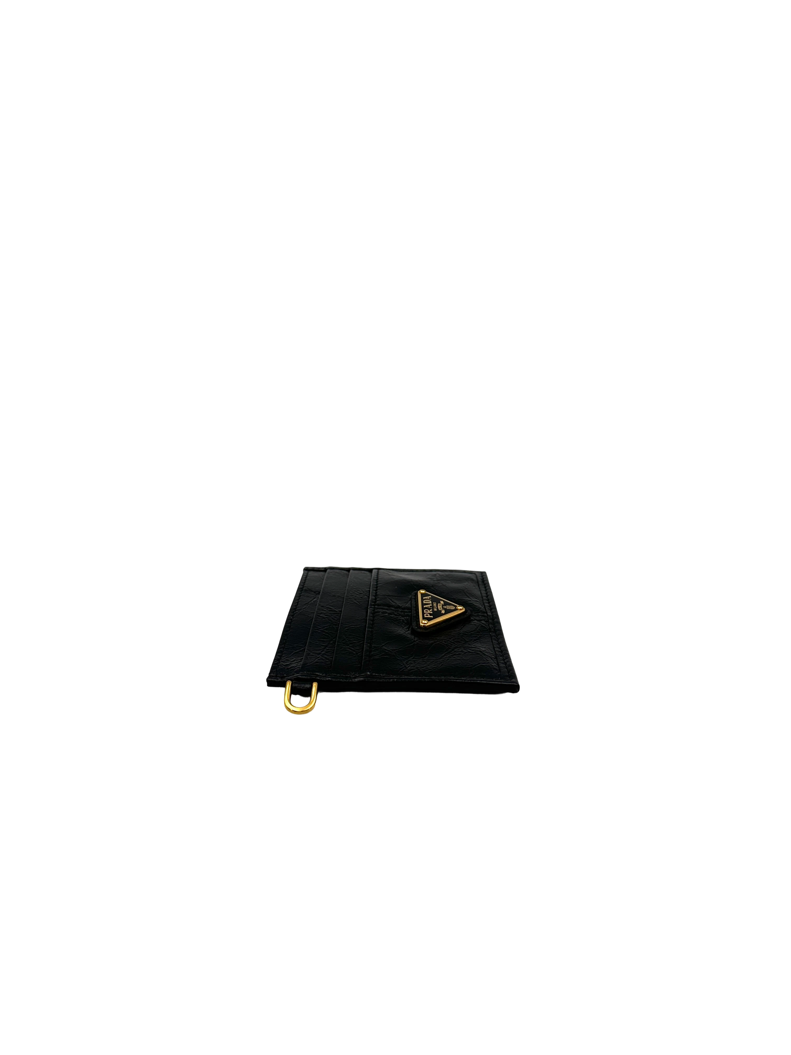 Prada Silver Triangle Logo Saffiano Cardholder PDA06
