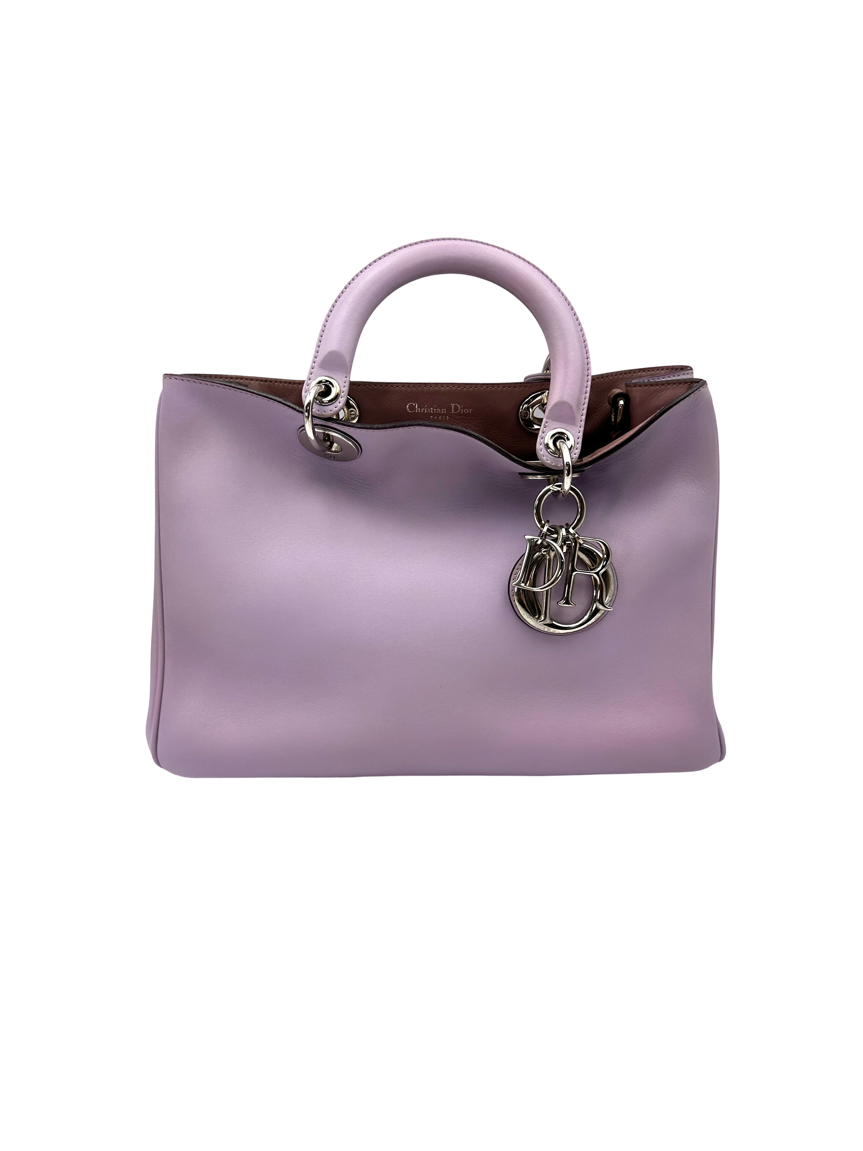 Christian Dior Diorissimo Purple Leather Handle Bag DR944