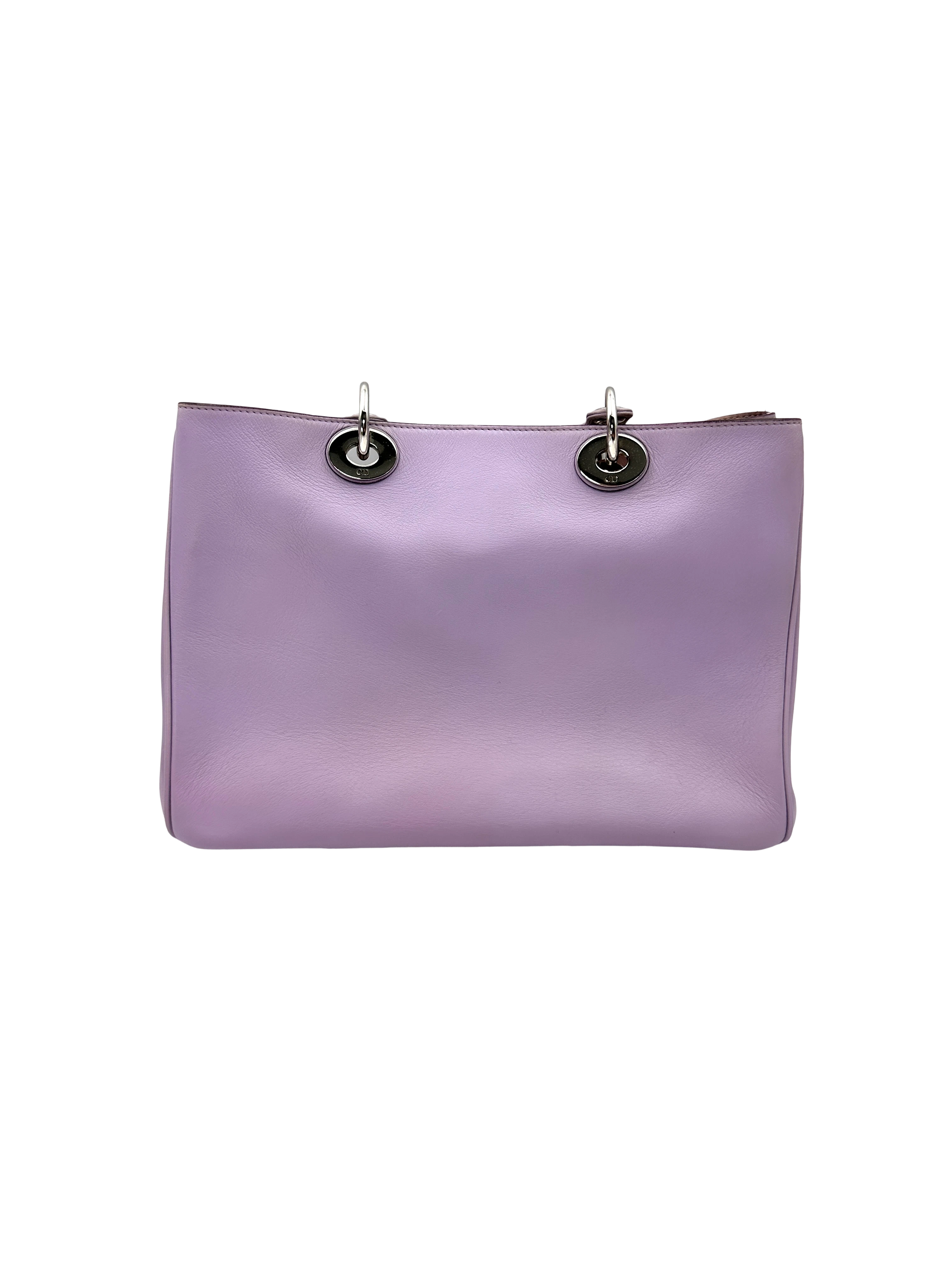 Christian Dior Diorissimo Purple Leather Handle Bag DR944