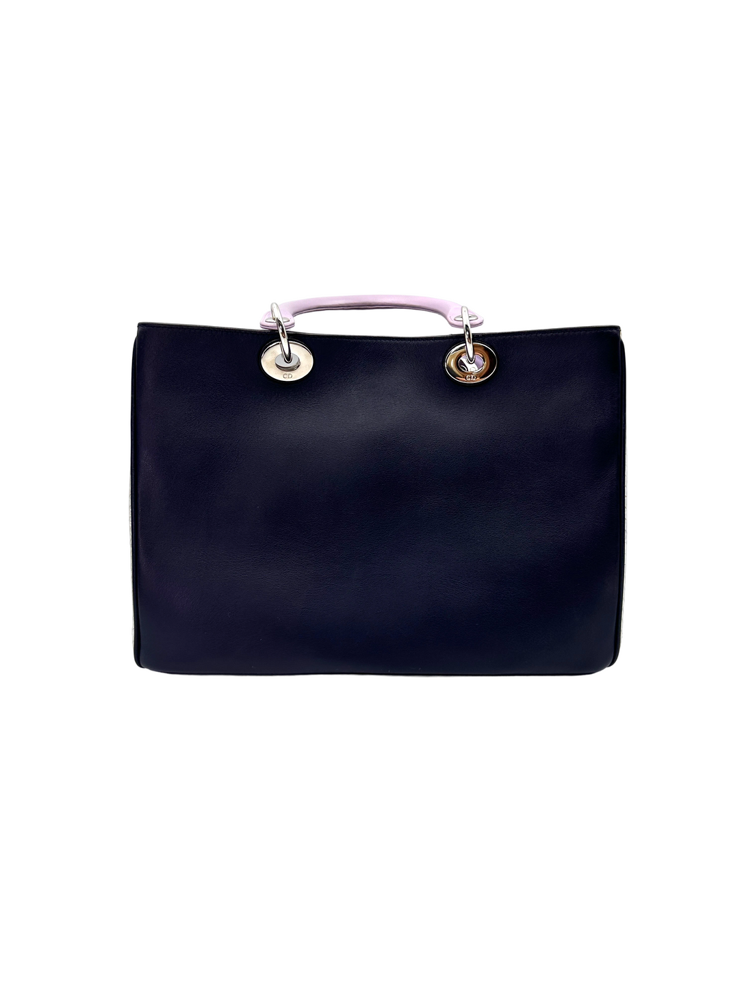 Christian Dior Diorissimo Navy/Purple Leather Handle Bag With Pouch DR947