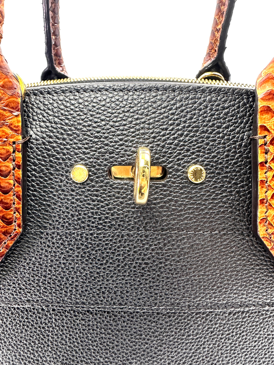 Louis Vuitton City Steamer Black Taurillon Leather Python Handle Bag LV3379