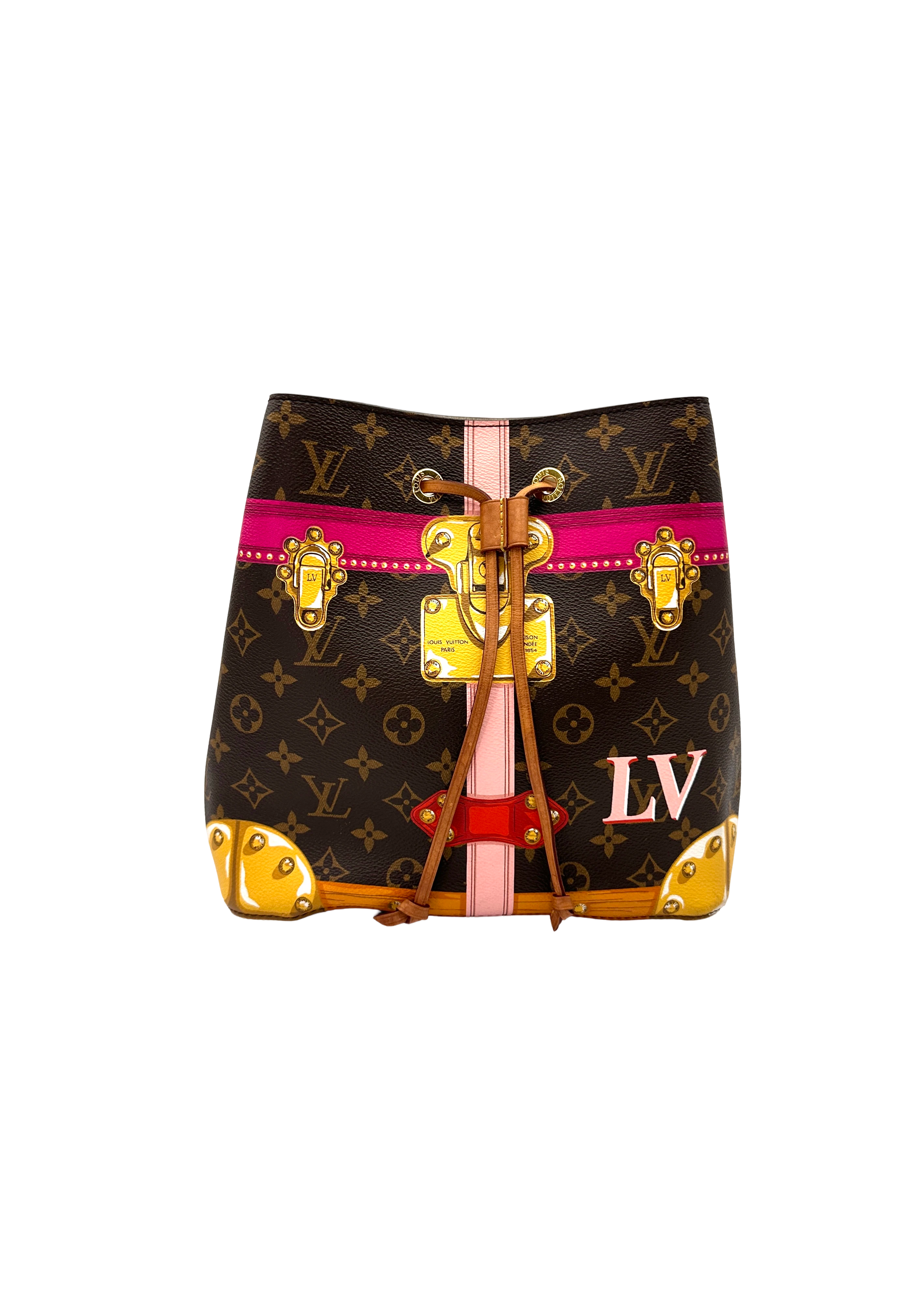 Louis Vuitton Neonoe MM Monogram Summer Trunks Bucket Bag LV3366
